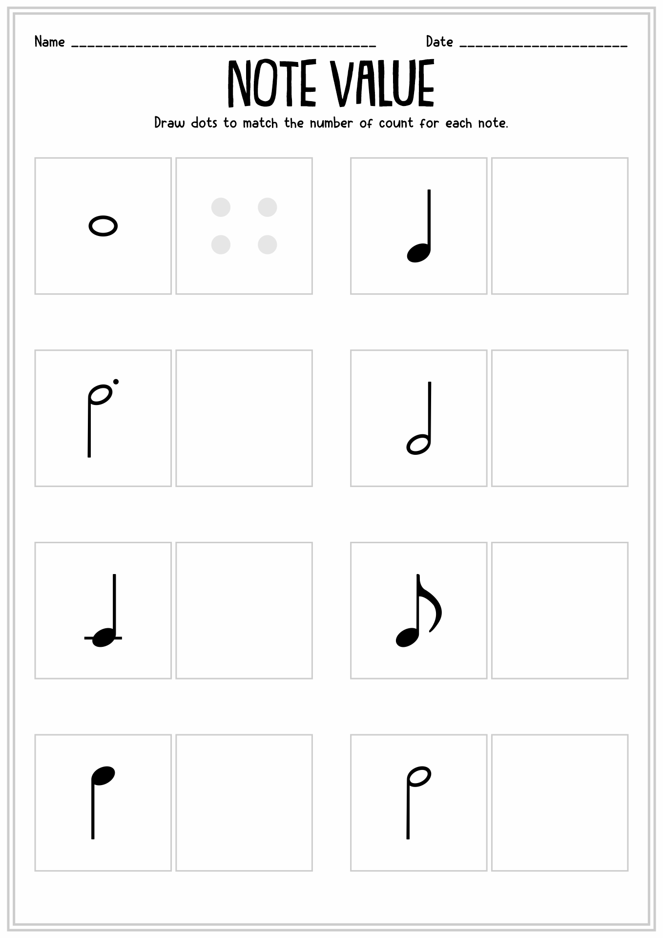 Music Math Worksheet Free Printable