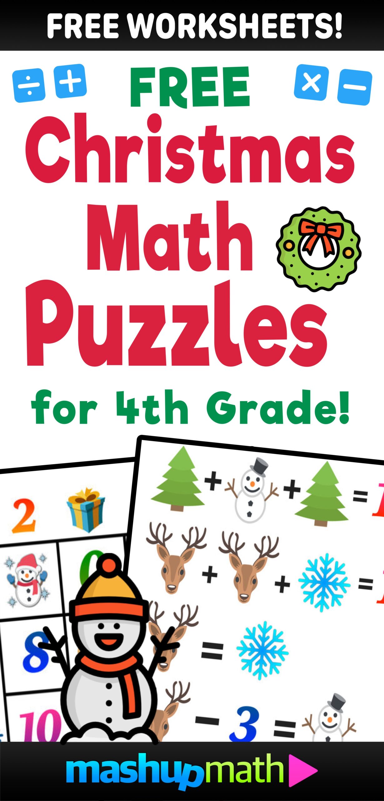 12 Days Of Holiday Math Puzzles Printable K 8 Worksheets Mashup Math
