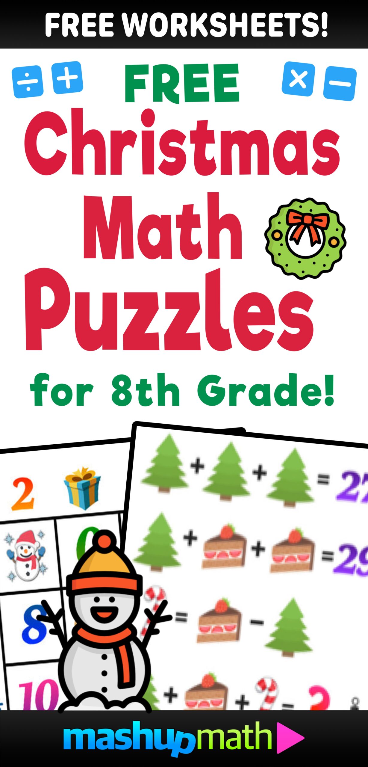 12 Days Of Holiday Math Puzzles Printable K 8 Worksheets Mashup Math