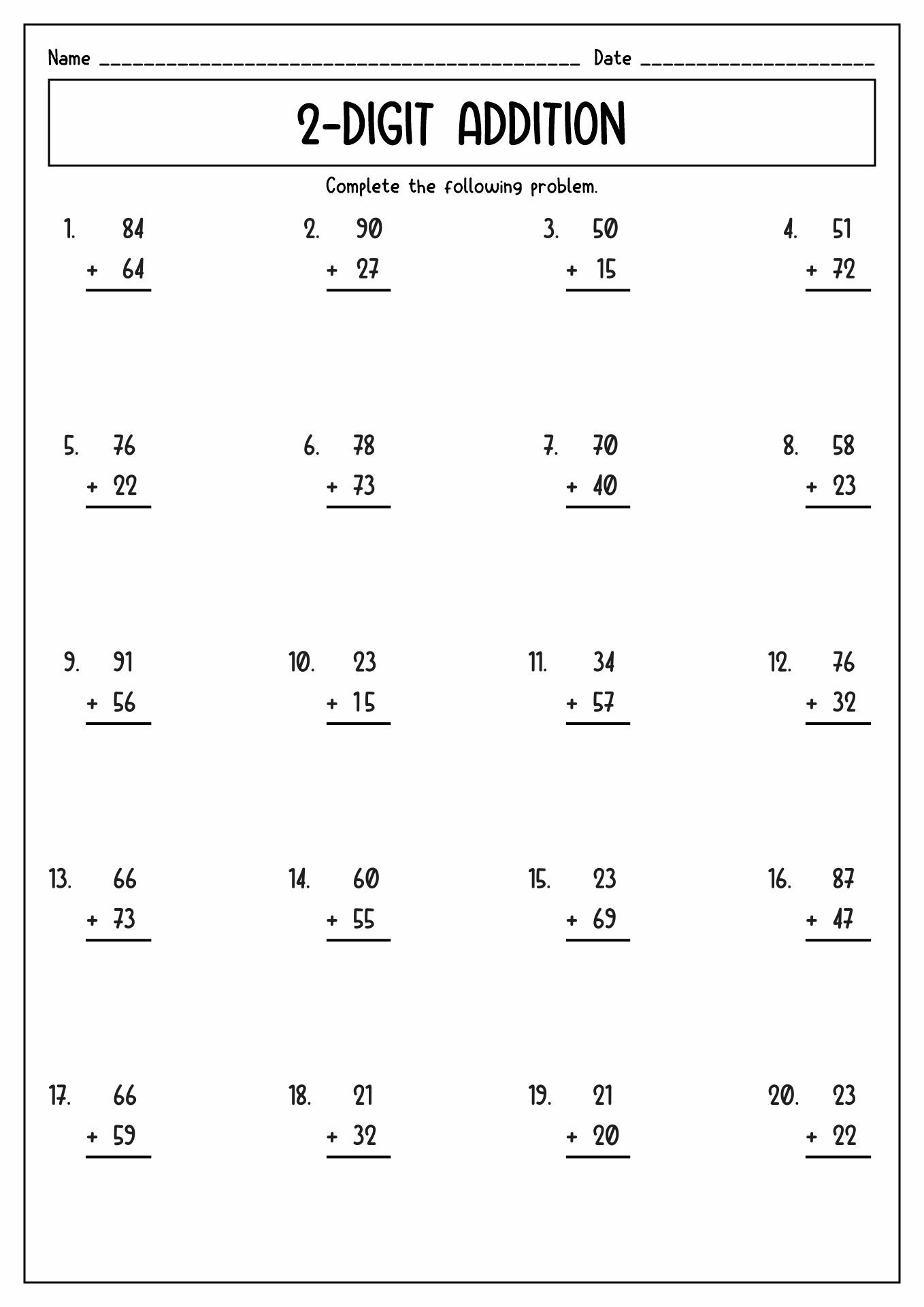 Free Printable Second Grade Mathmultipcation Worksheets