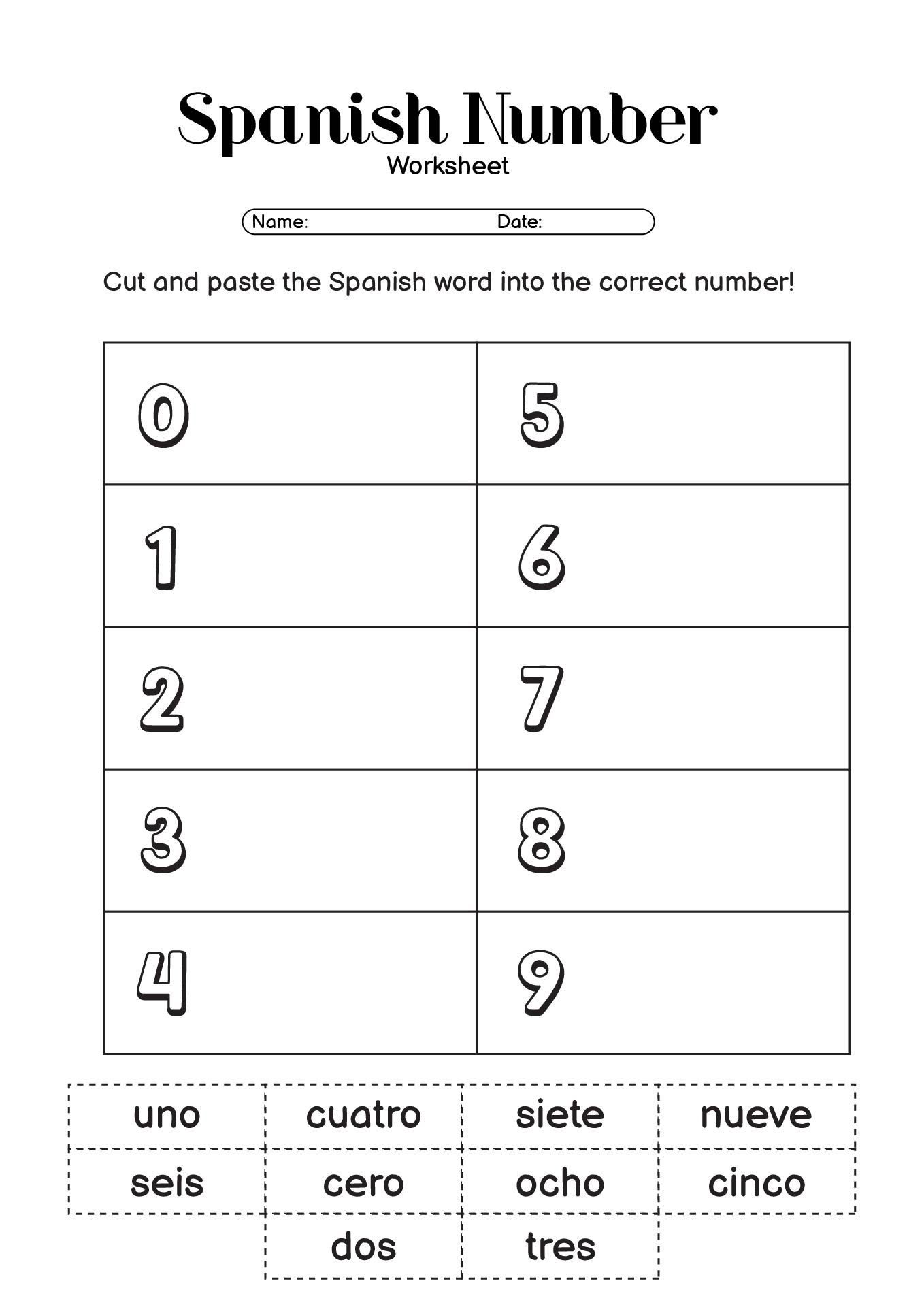 15 First Grade Spanish Worksheets Free PDF At Worksheeto