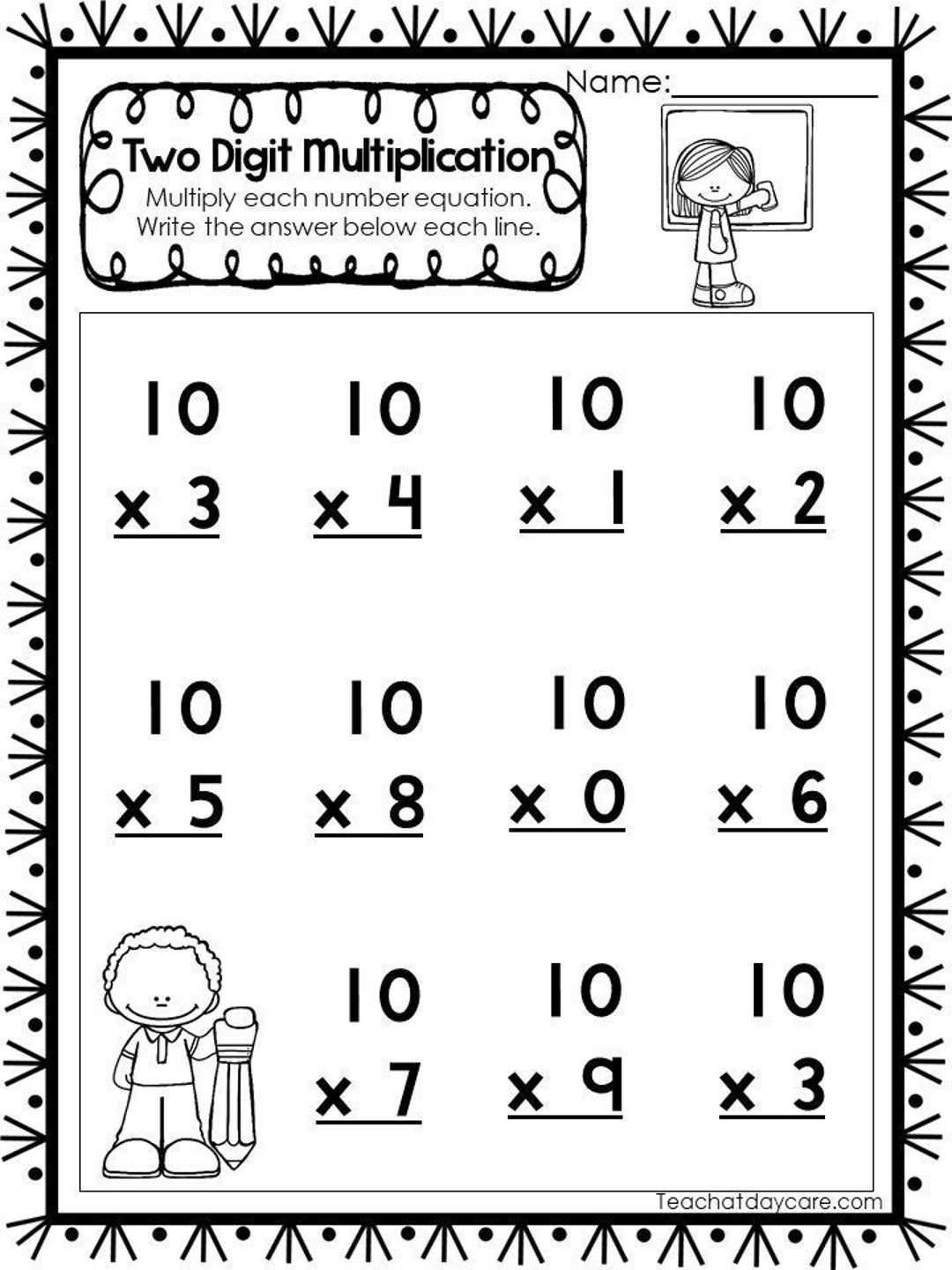 Multiplication Worksheets Grade 2 Free Printable