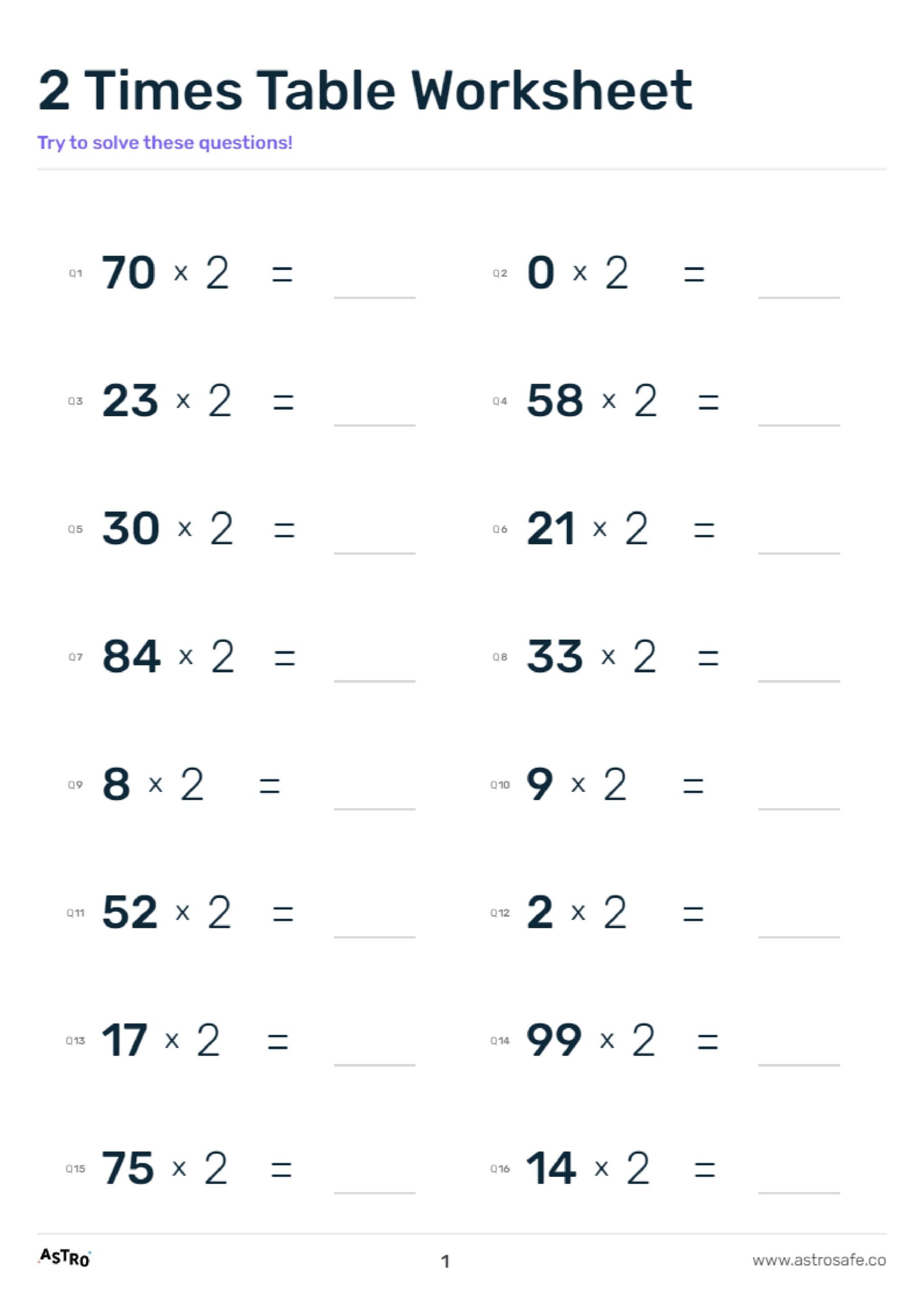 2 Times Table Lessons Printable Worksheets U0026 Charts AstroSafe