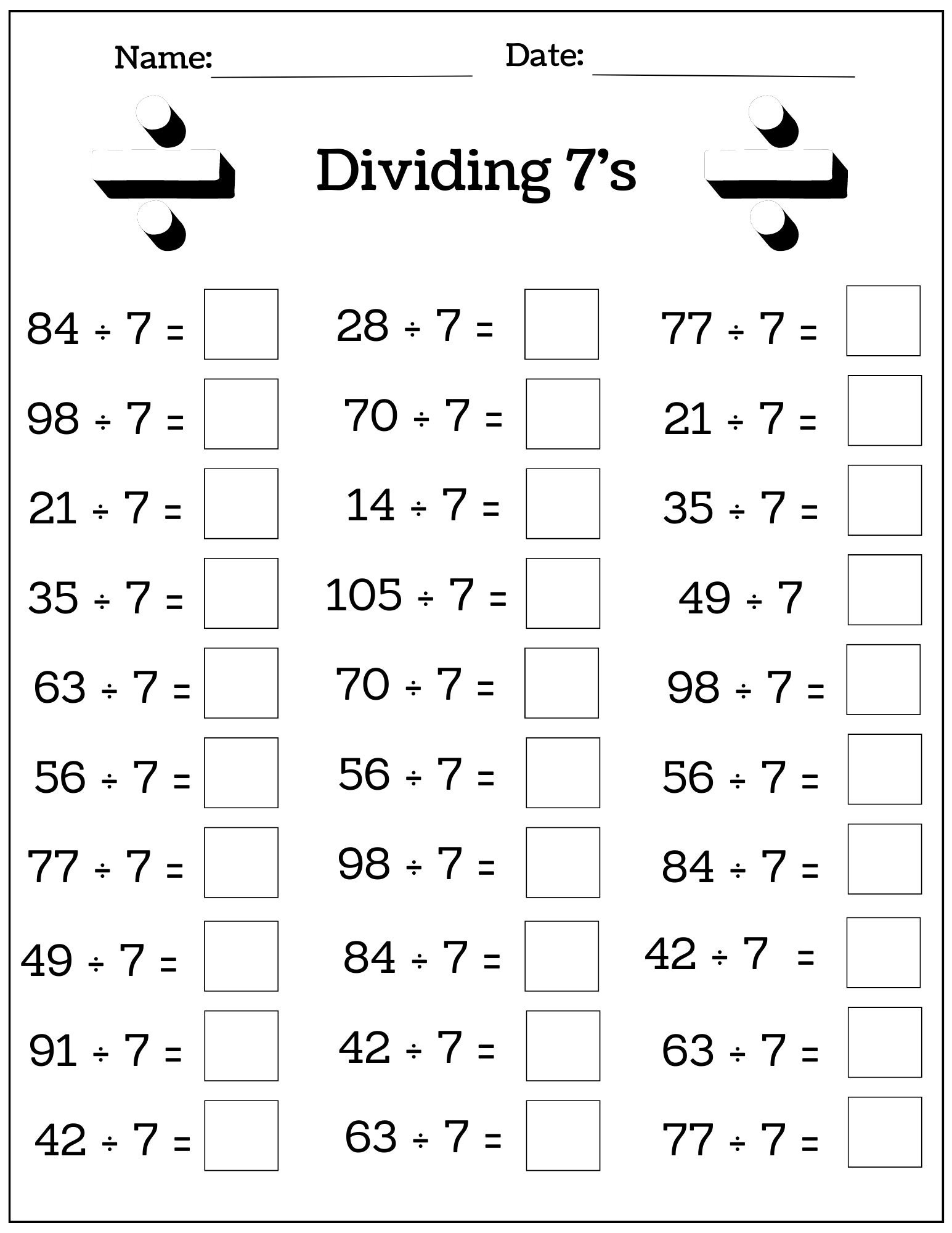 24 Printable Multiplication And Division Worksheets 1 12 Fill In The Blanks With Answer Pages Maths Drills Etsy