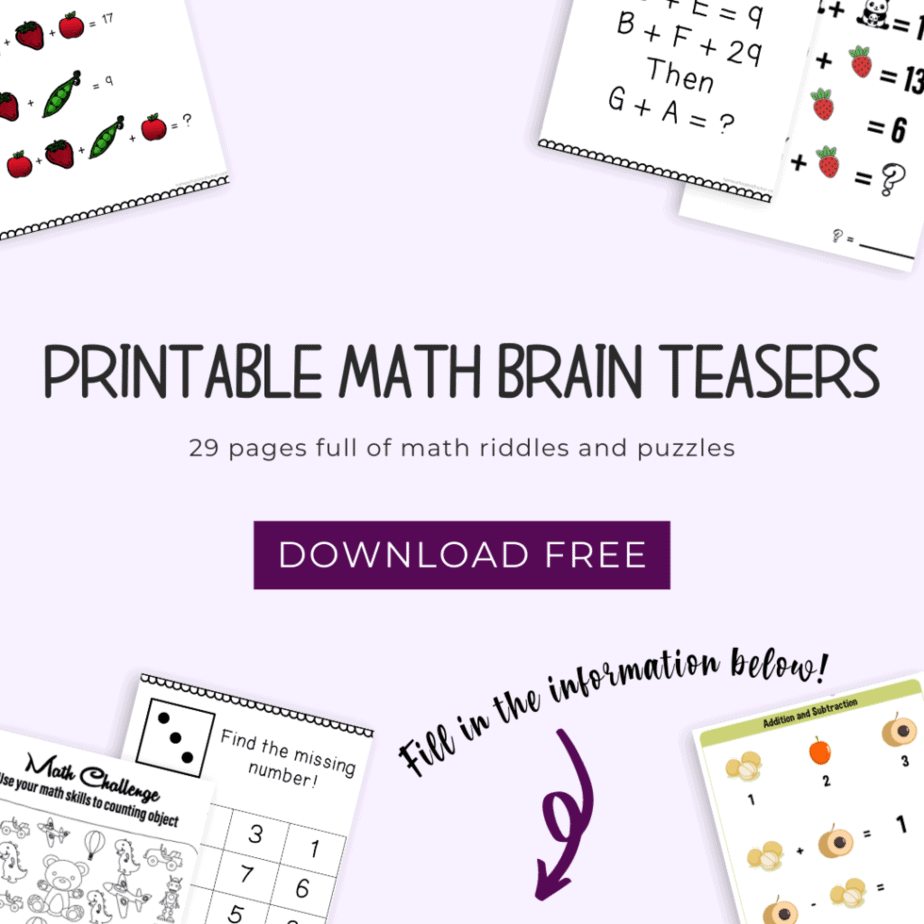29 Super Fun Printable Math Brain Teasers To Practice Math Skills U0026 Logic