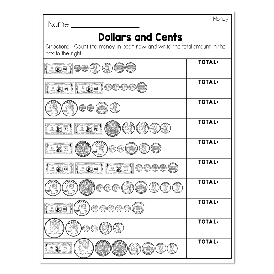 Money Math Worksheets Free Printable