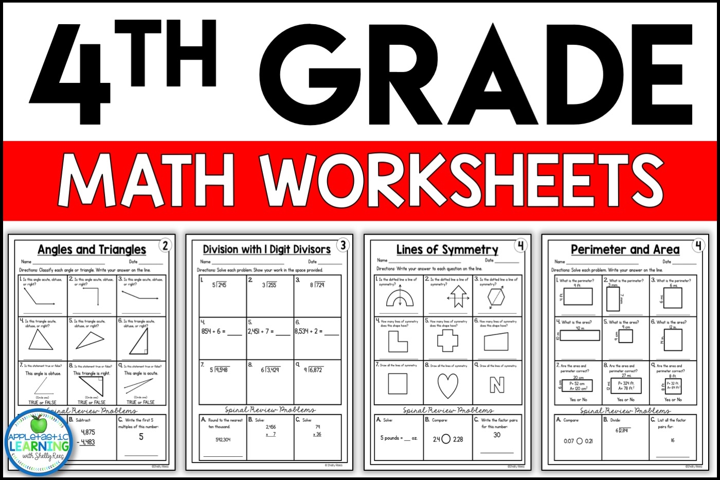 4th Grade Common Core Math Worksheets PRINTABLE Appletastic 4th Grade Common Core Math Worksheets PRINTABLE Appletastic
