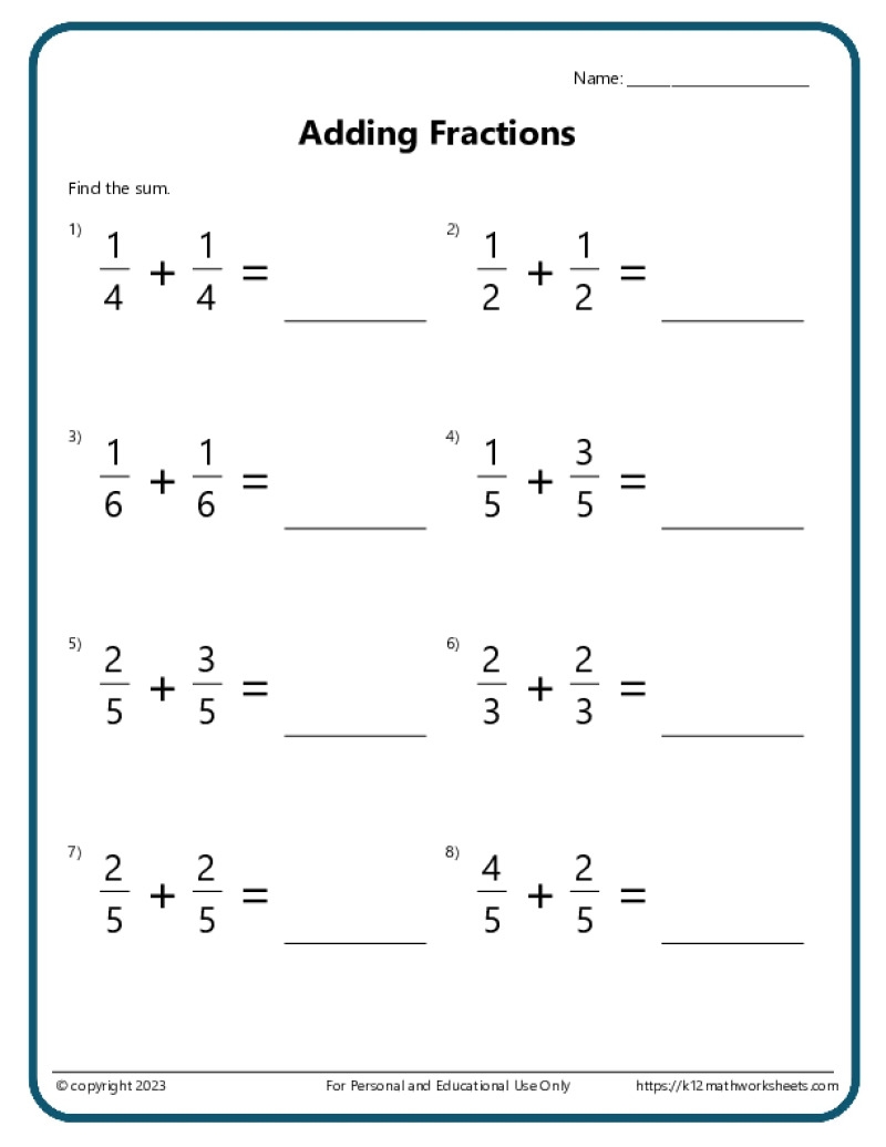 5th Grade Math Worksheets