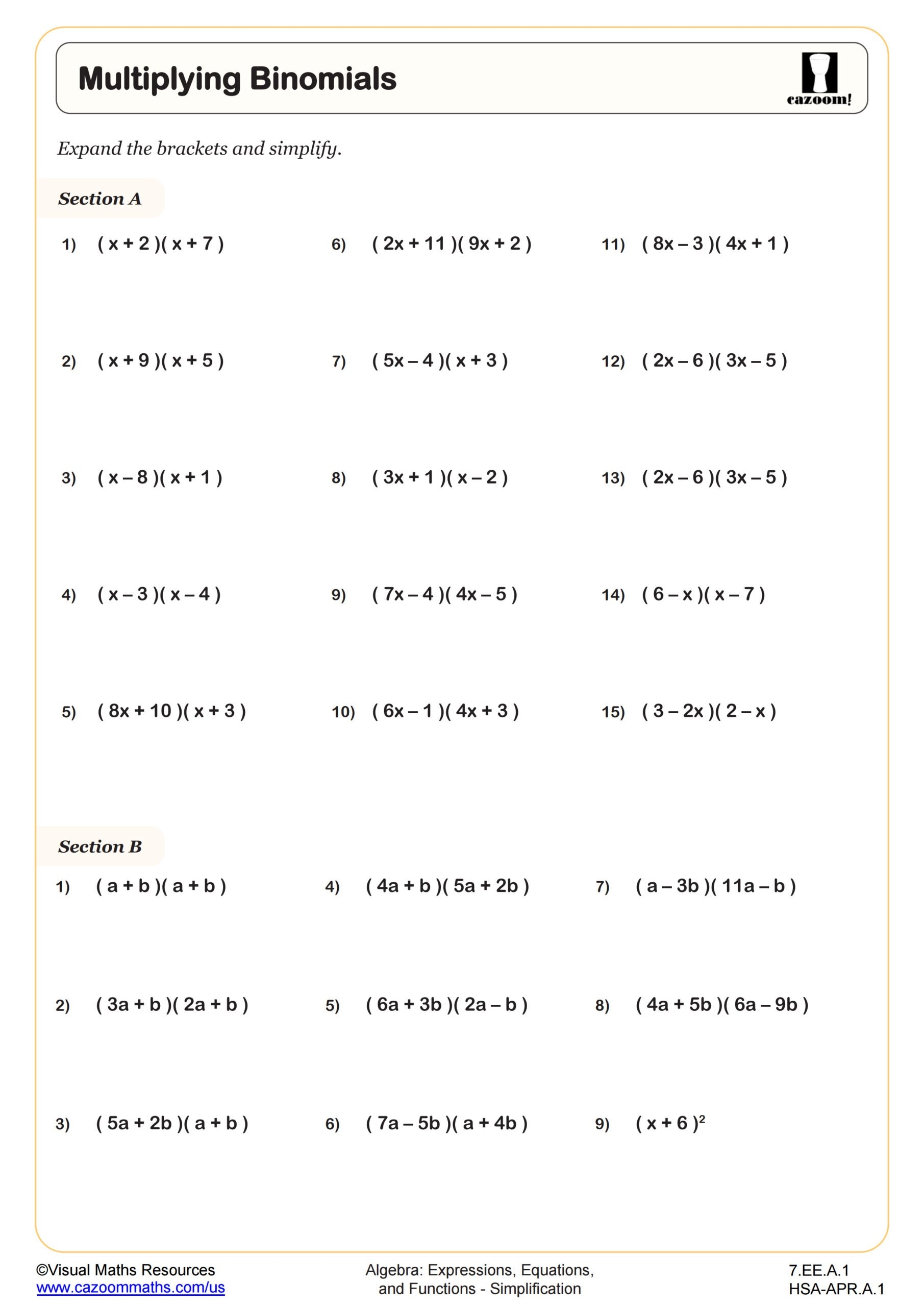 Grade 7 Math Worksheets Free Printable