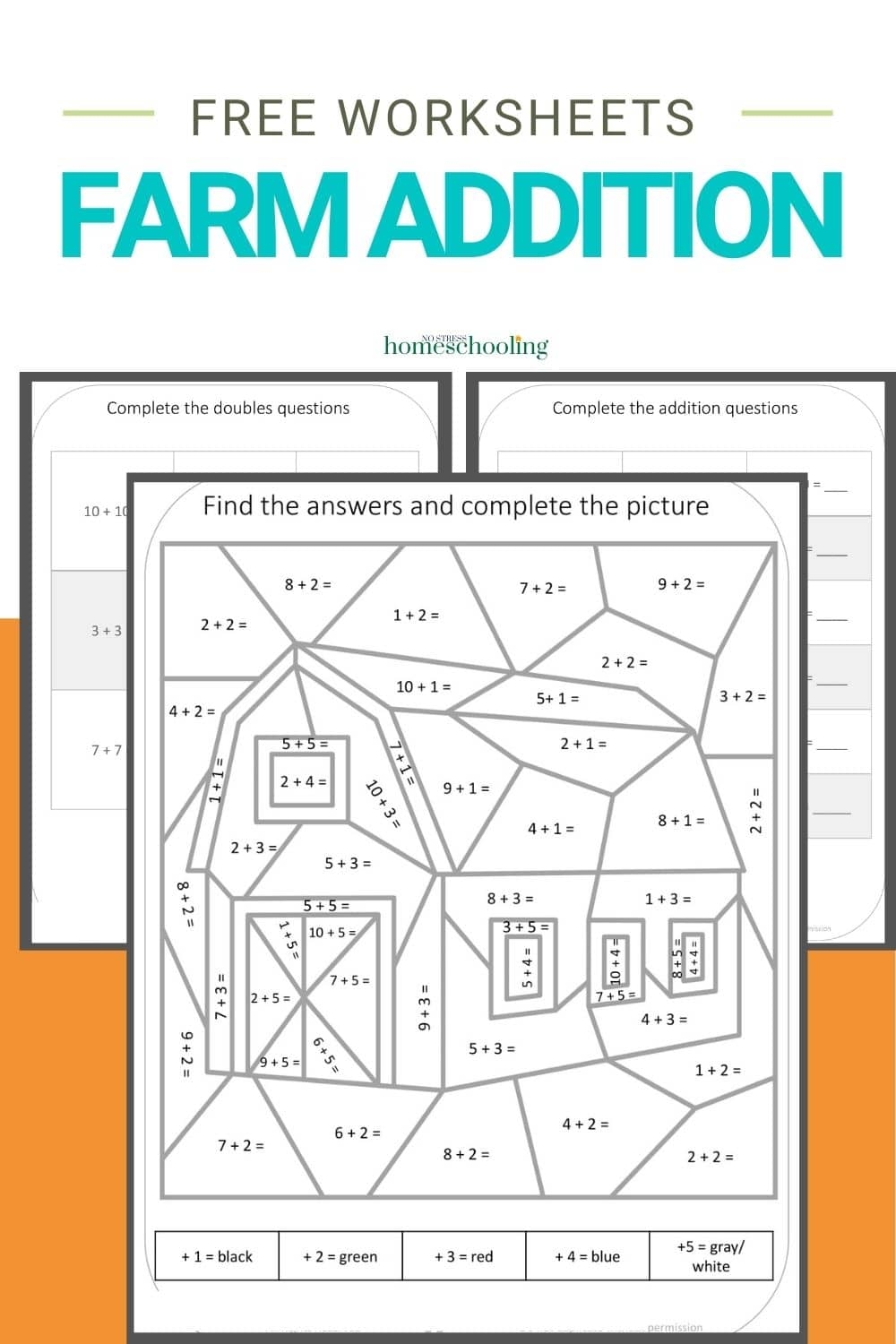 8 Free Farm Addition Worksheets Printable