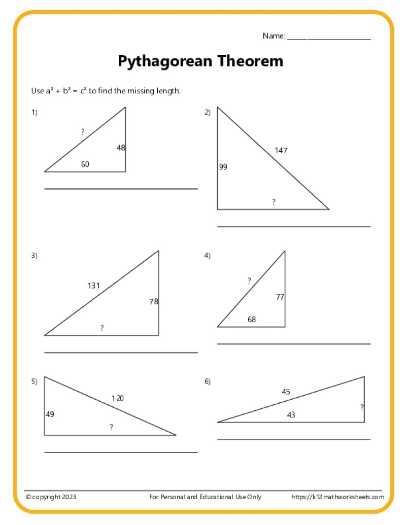 Free Printable Eighth Grade Math Worksheets