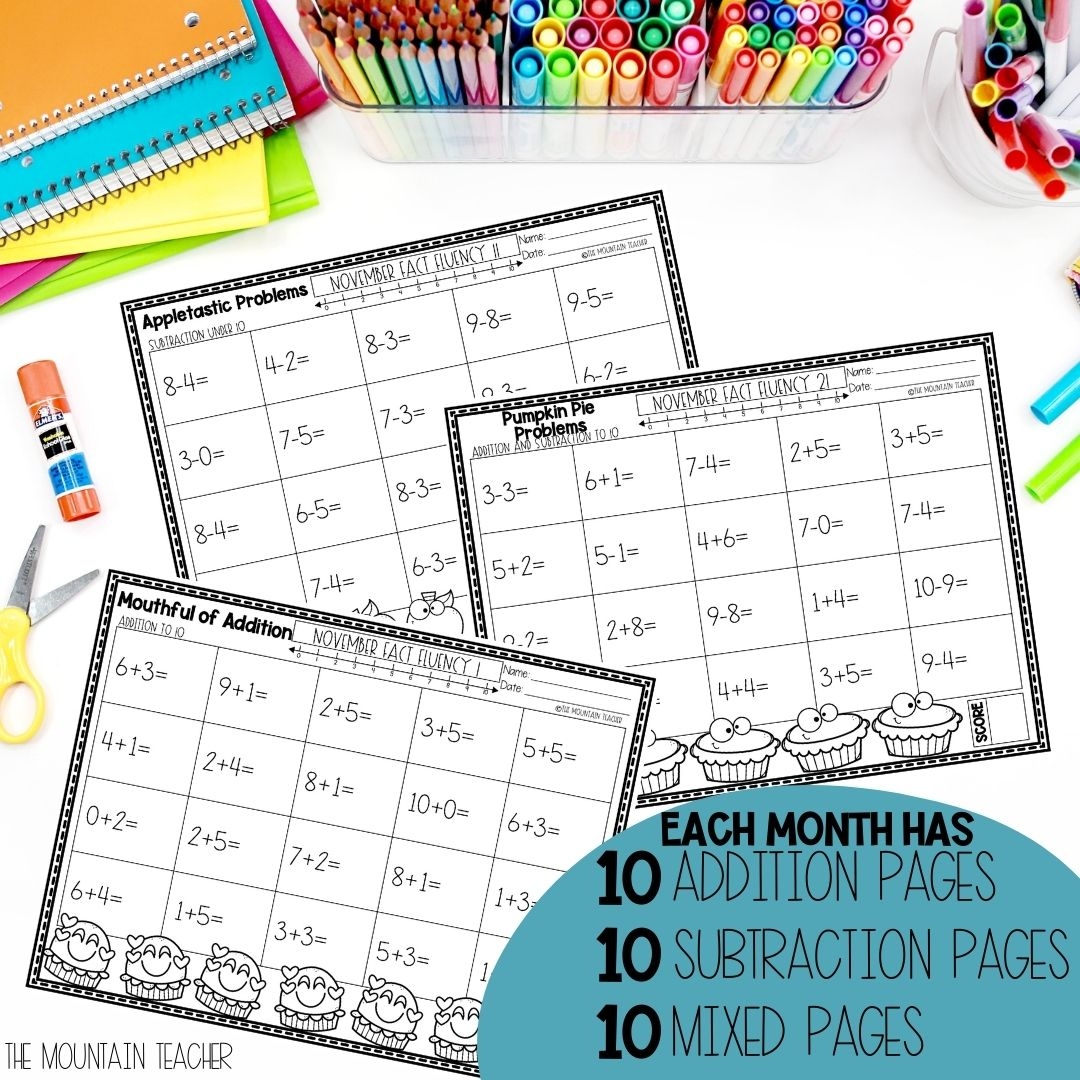 Addition And Subtraction Within 10 Worksheets YEAR LONG Daily Math 
