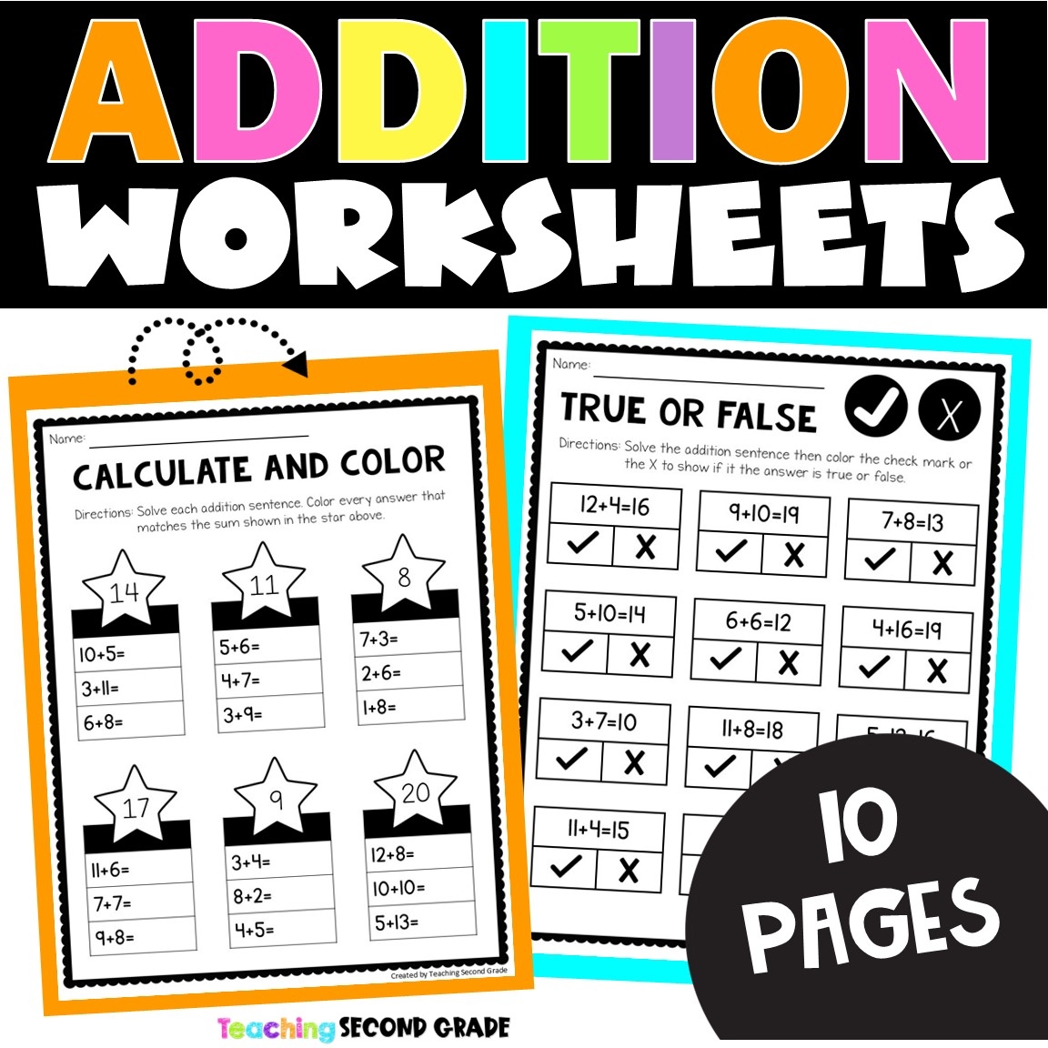 Free Printable Addition Math Facts Worksheets
