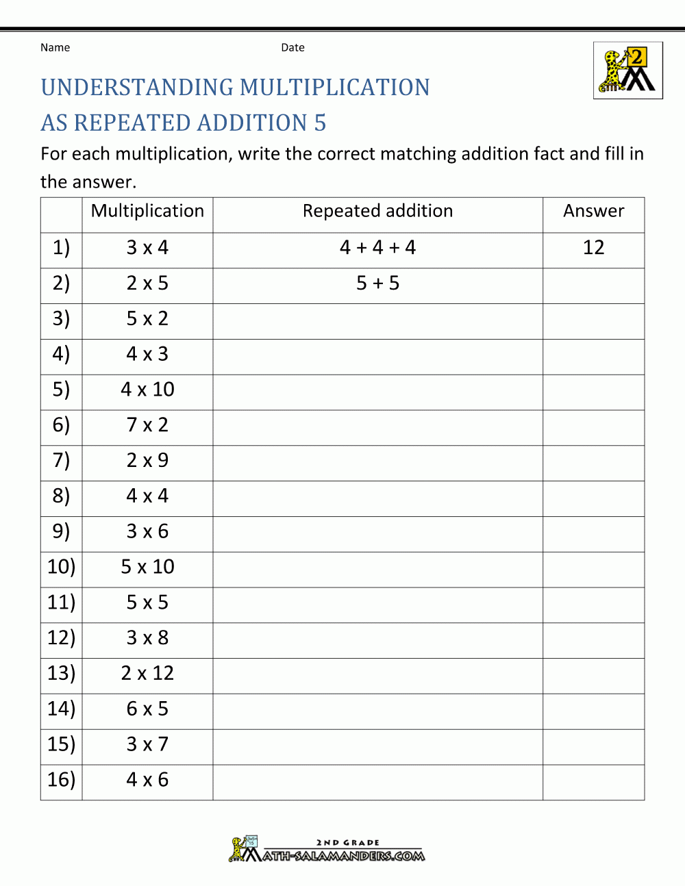 Addition Multiplication Worksheets