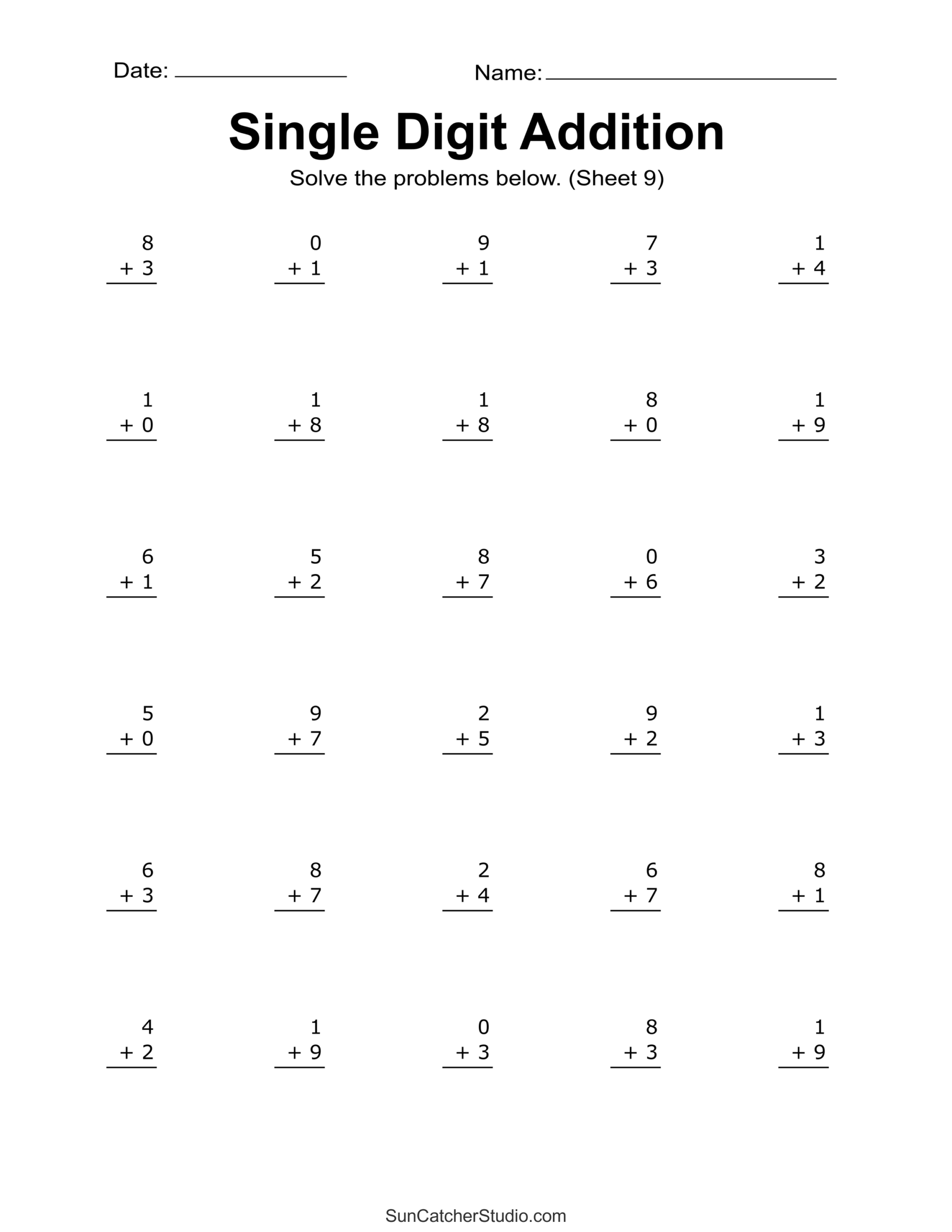 Addition Worksheets Free Printable Easy Math Problems DIY Worksheets Library
