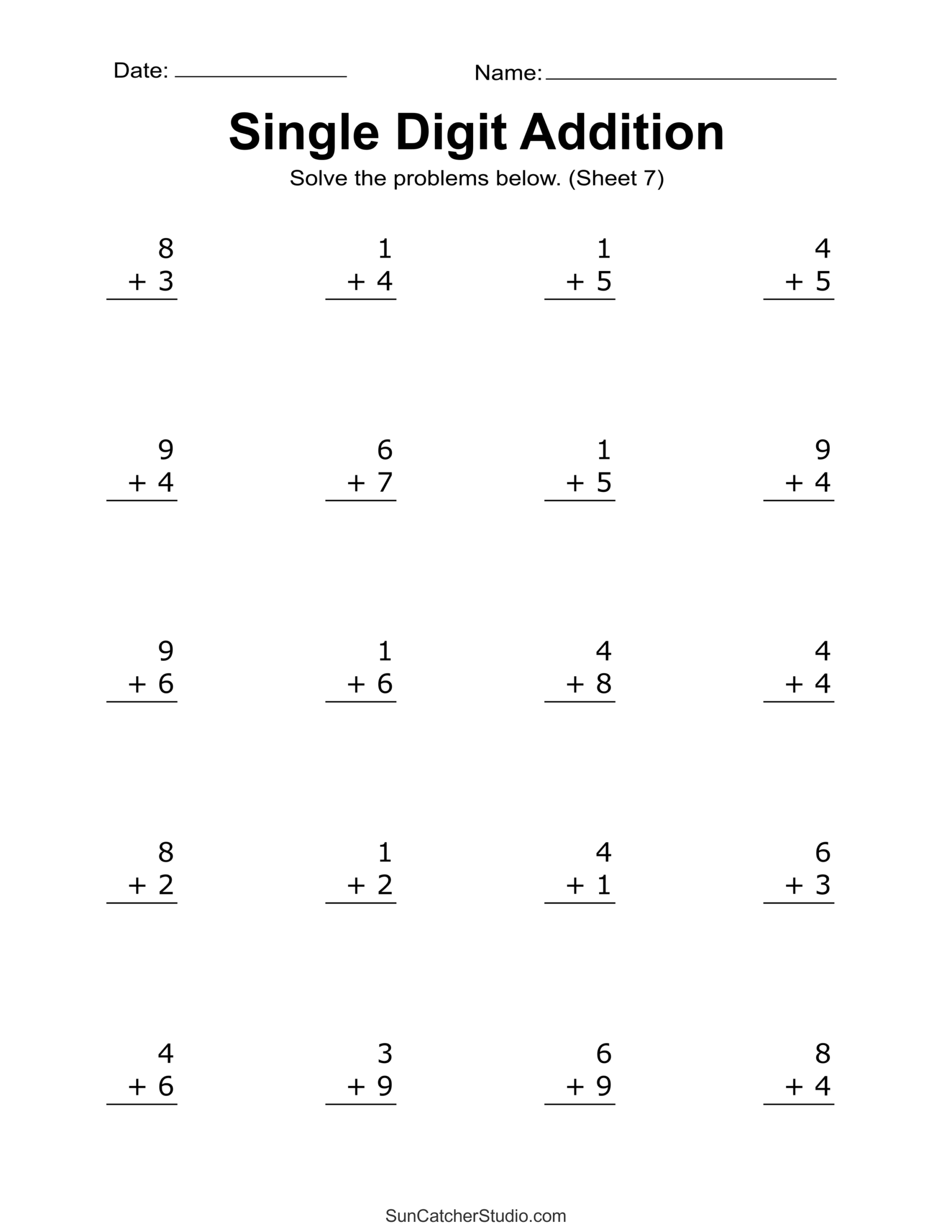 Free Printable Mathematics Worksheets For Kindergarten