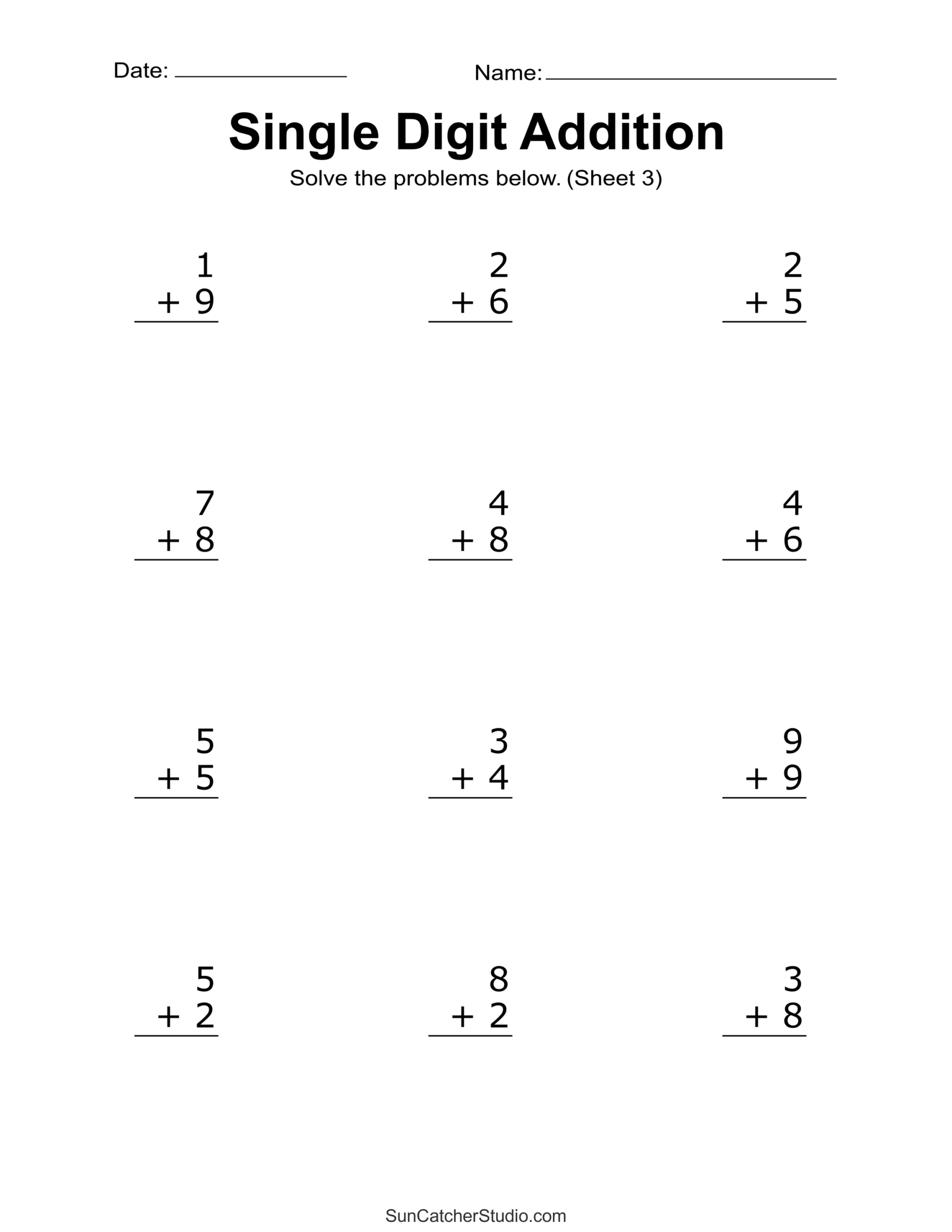 Kindergarten Math Addition Worksheets Free