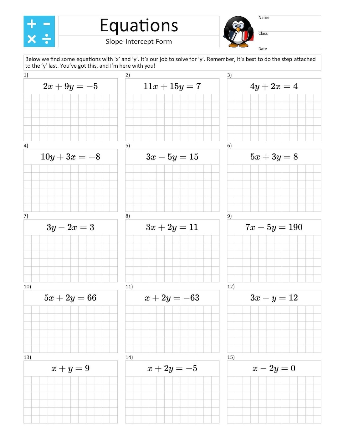 Algebra Worksheets With Video Walkthrough Slope intercept Form Equations Practice A4 And Letter Size Etsy Algebra Worksheets With Video Walkthrough Slope intercept Form Equations Practice A4 And Letter Size Etsy