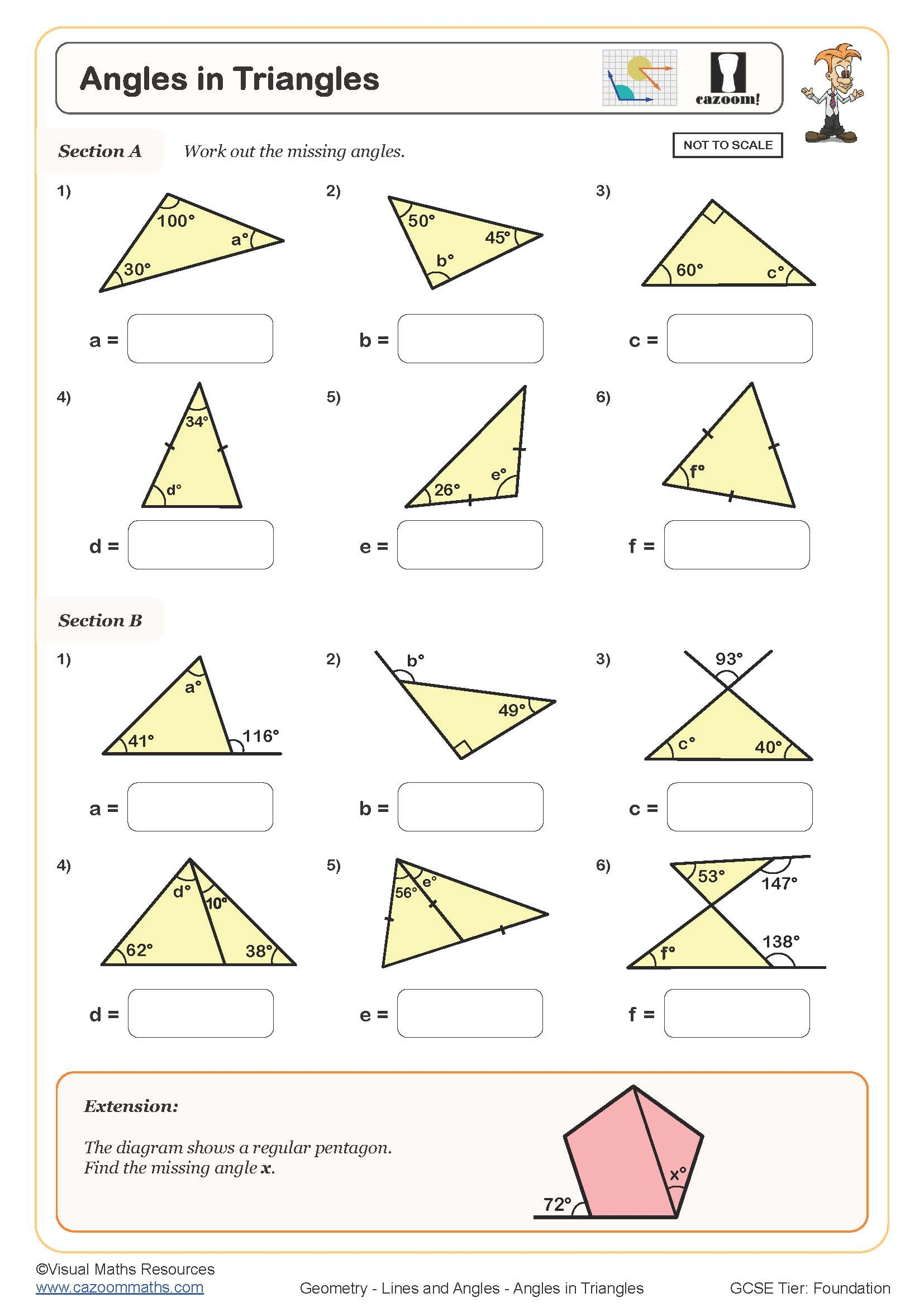 Angles In Triangles Free Worksheet Printable PDF Worksheets Angles In Triangles Free Worksheet Printable PDF Worksheets