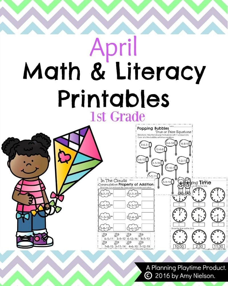 April First Grade Worksheets Planning Playtime