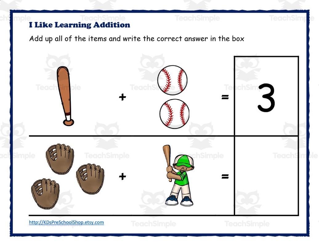 Free Printable Math Baseball Worksheets