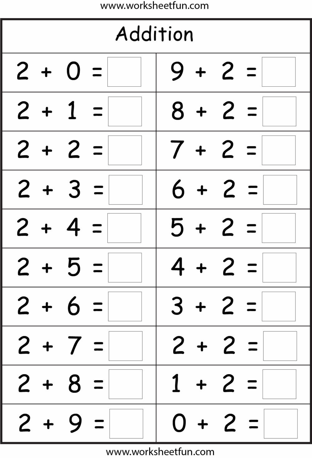 Math fact worksheets printable free printable math worksheets