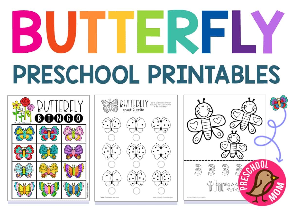 Printable Butterfly Math Activities For Preschool