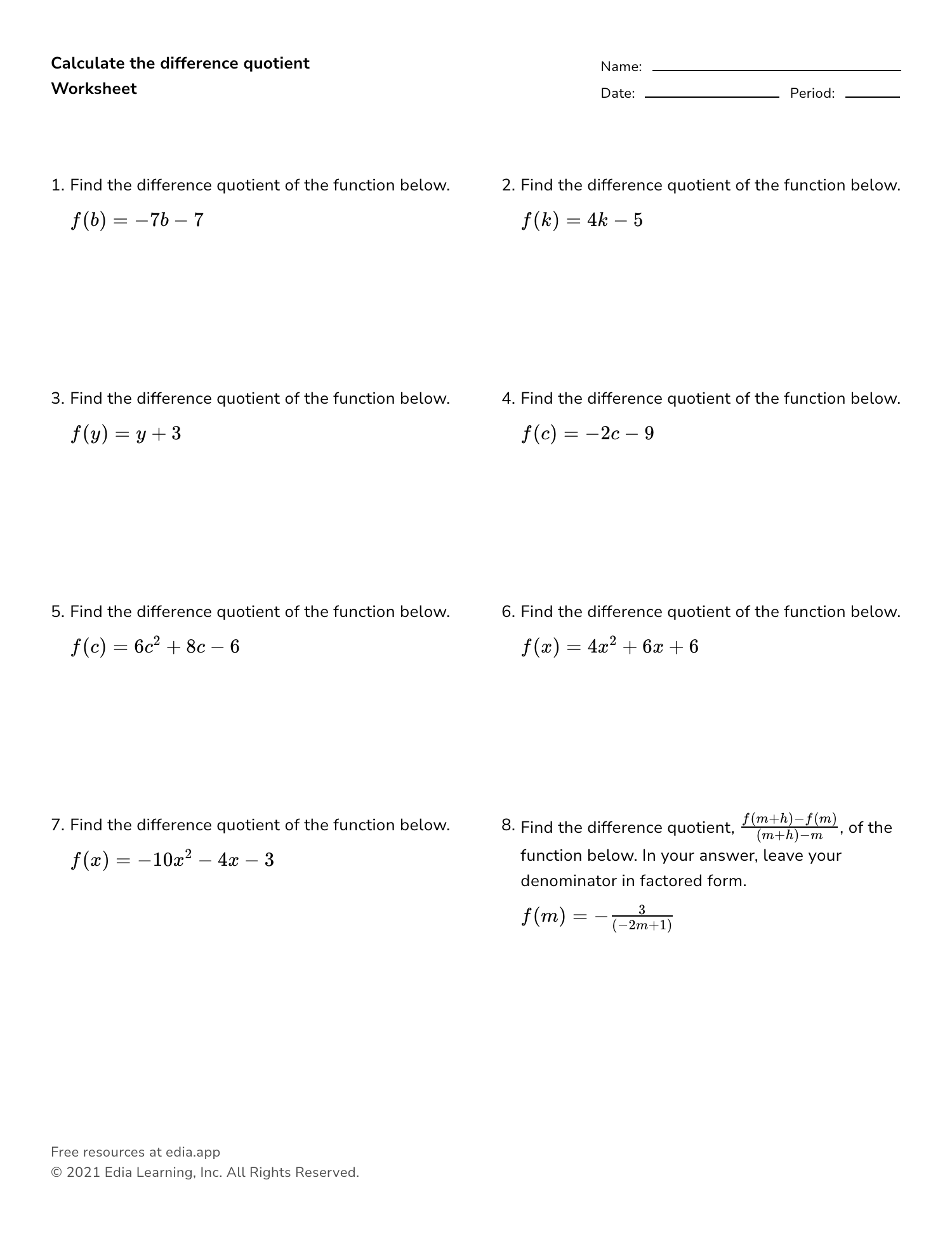 Calculus Worksheets Basic Concepts In Differentiation And Worksheets Library
