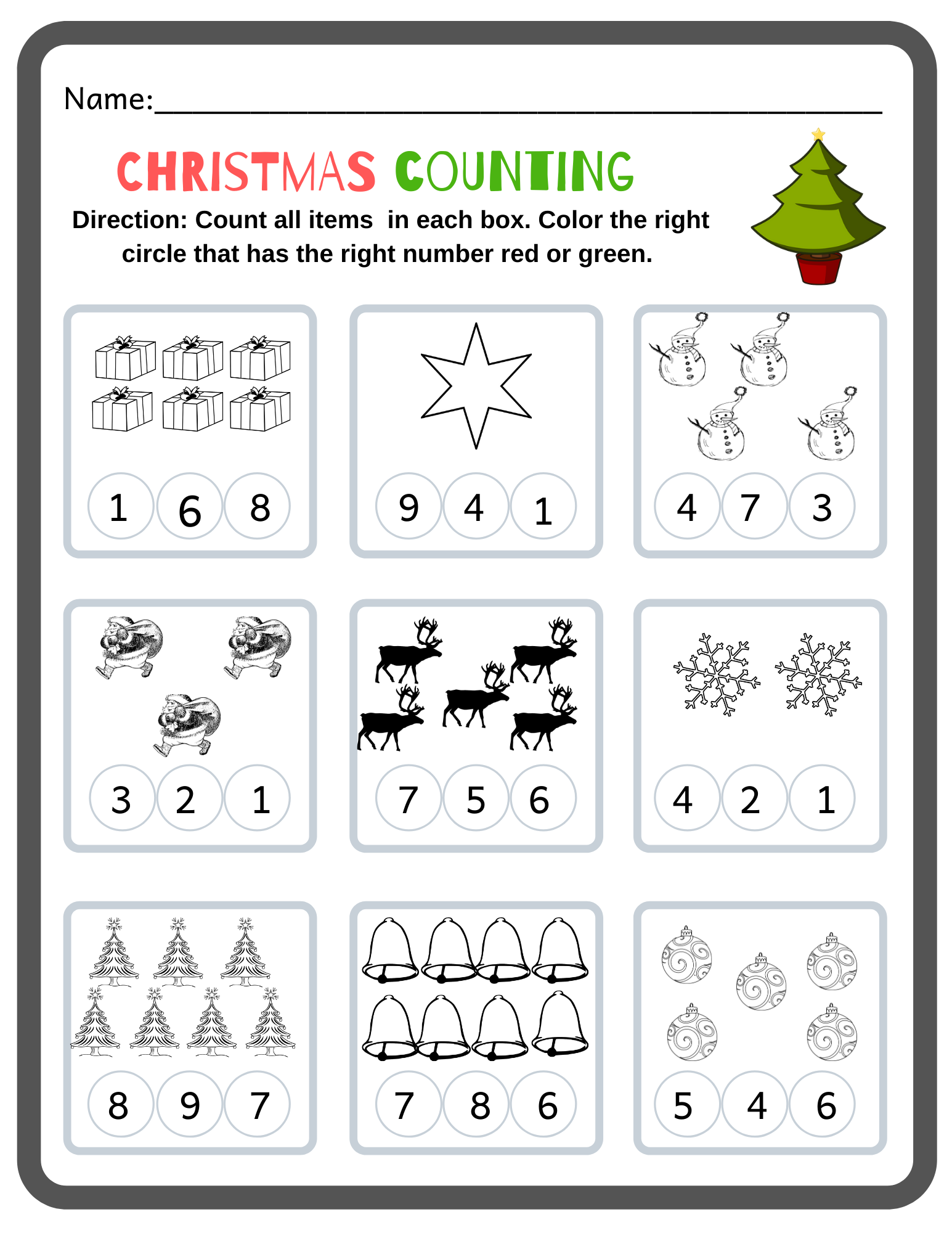 Christmas Preschool Math Activity Made By Teachers