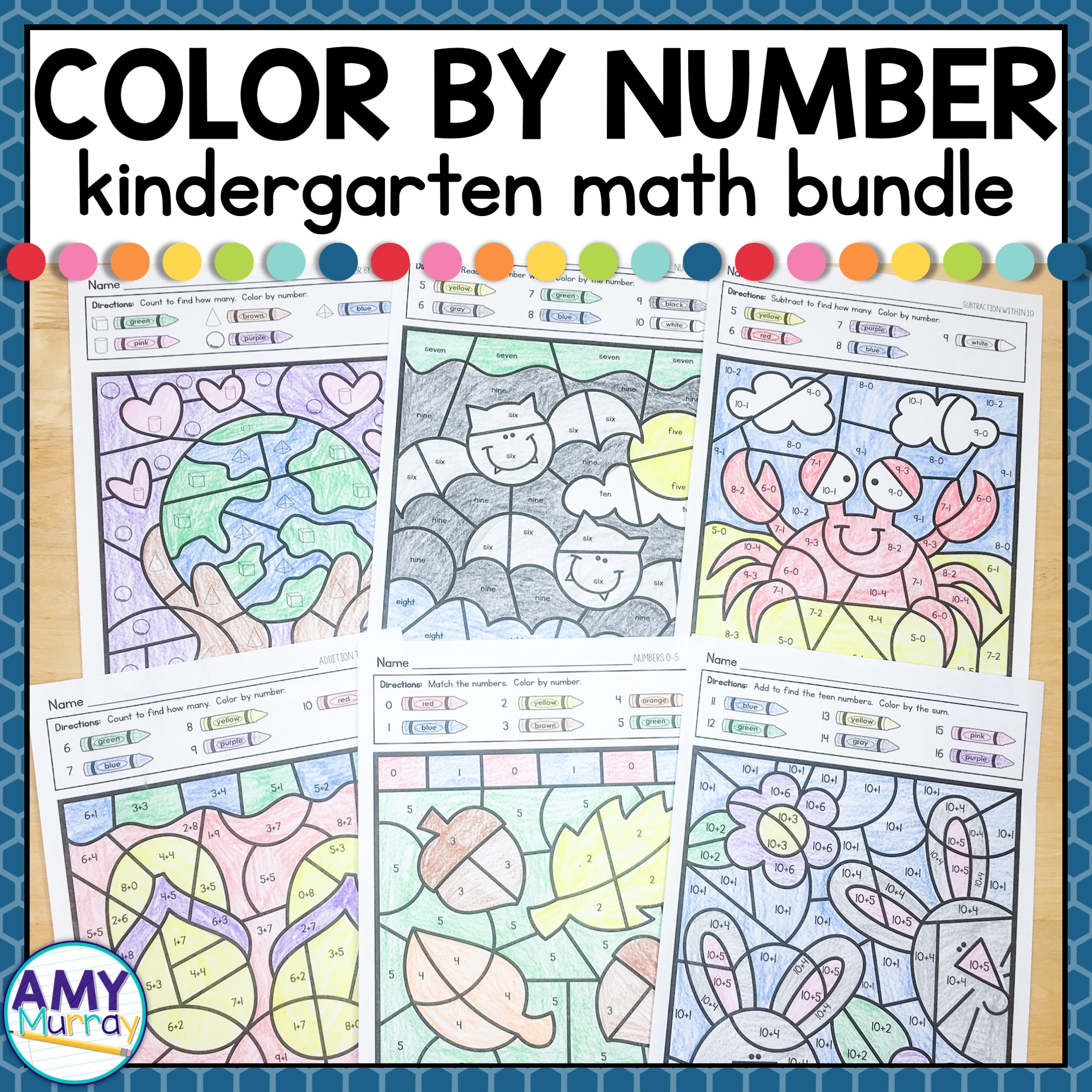 Kindergarten Coloring Math Worksheets