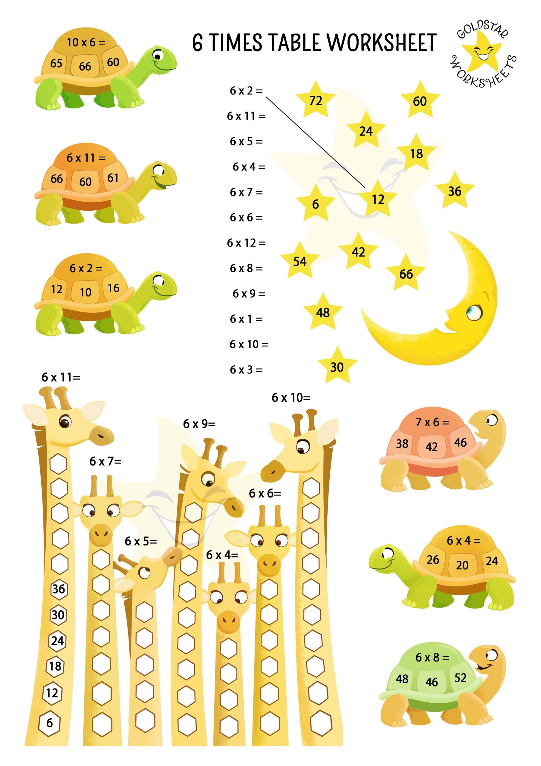Free Printable 6 Multiplication Worksheets