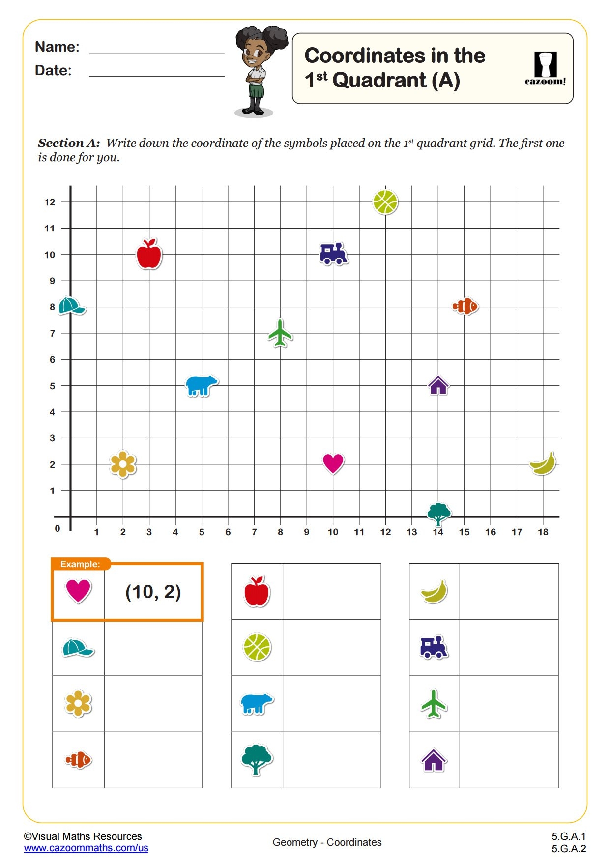 Free Printable Math Coordinate Grid Worksheets