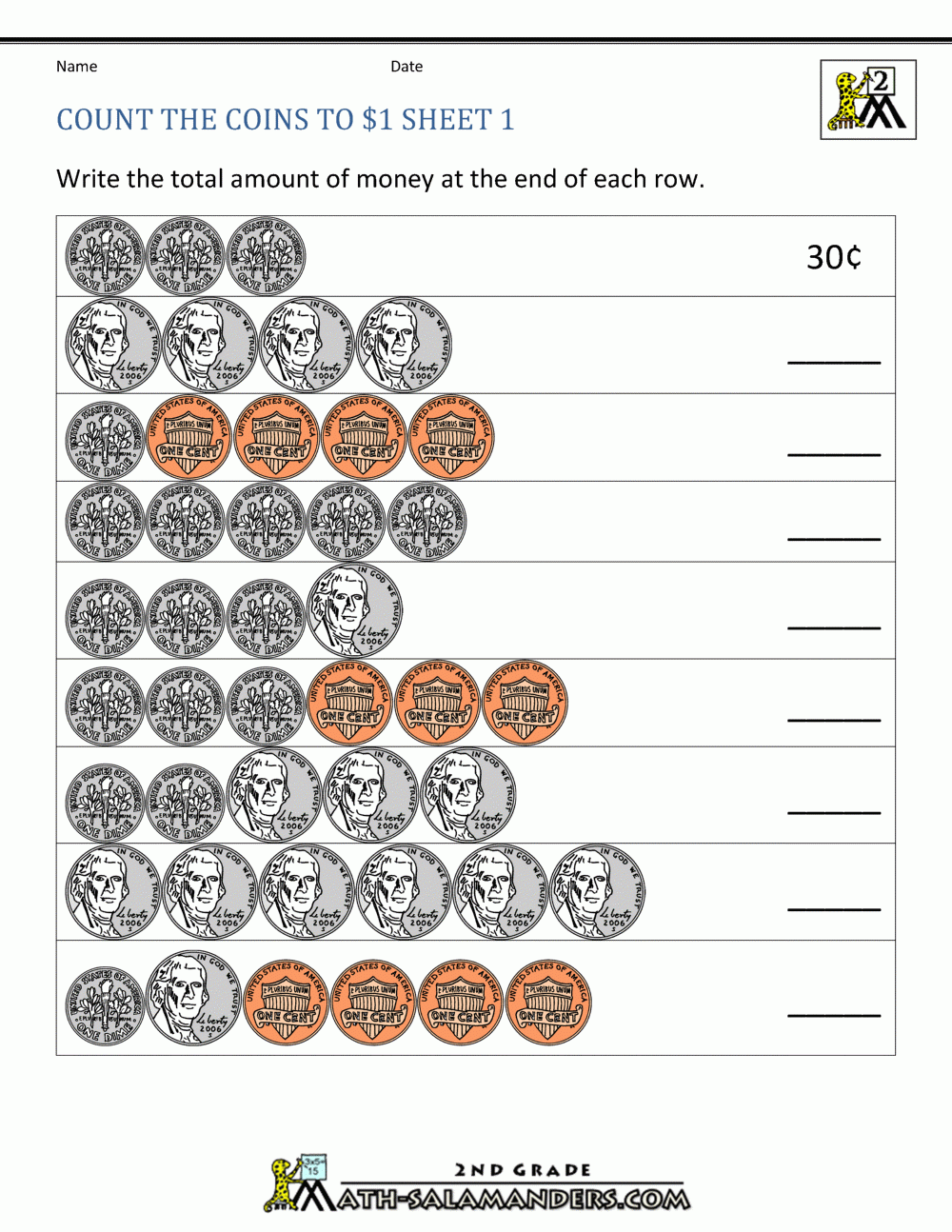 Free Printable Money Math Worksheets Pdf