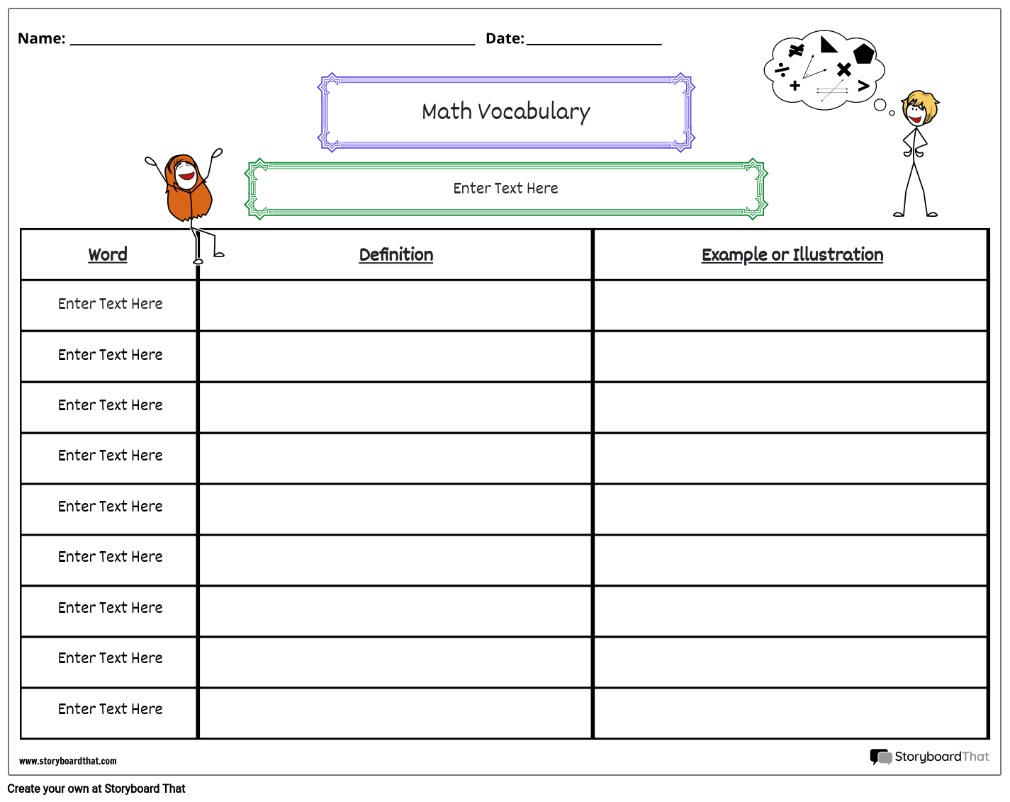 Free Printable Math Vocabulary Worksheets Free Printable Math Vocabulary Worksheets