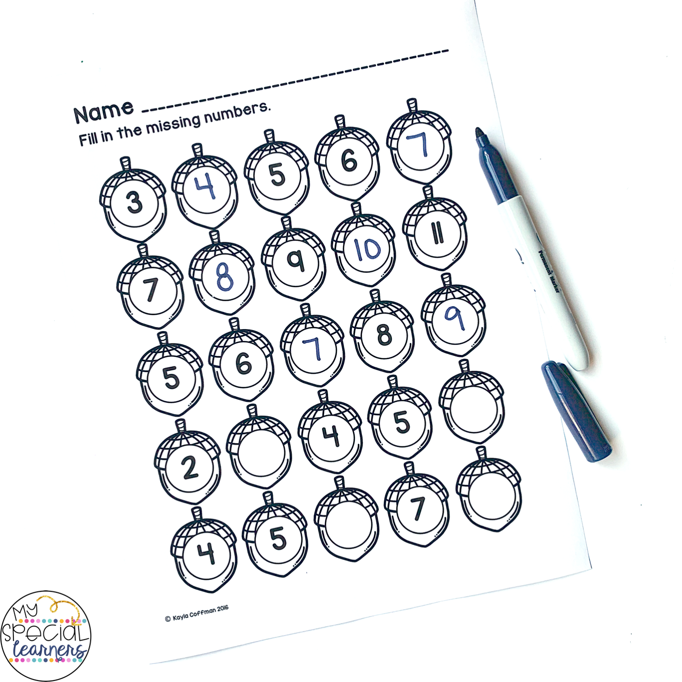 Special Ed Preschool Maths Activities Printable
