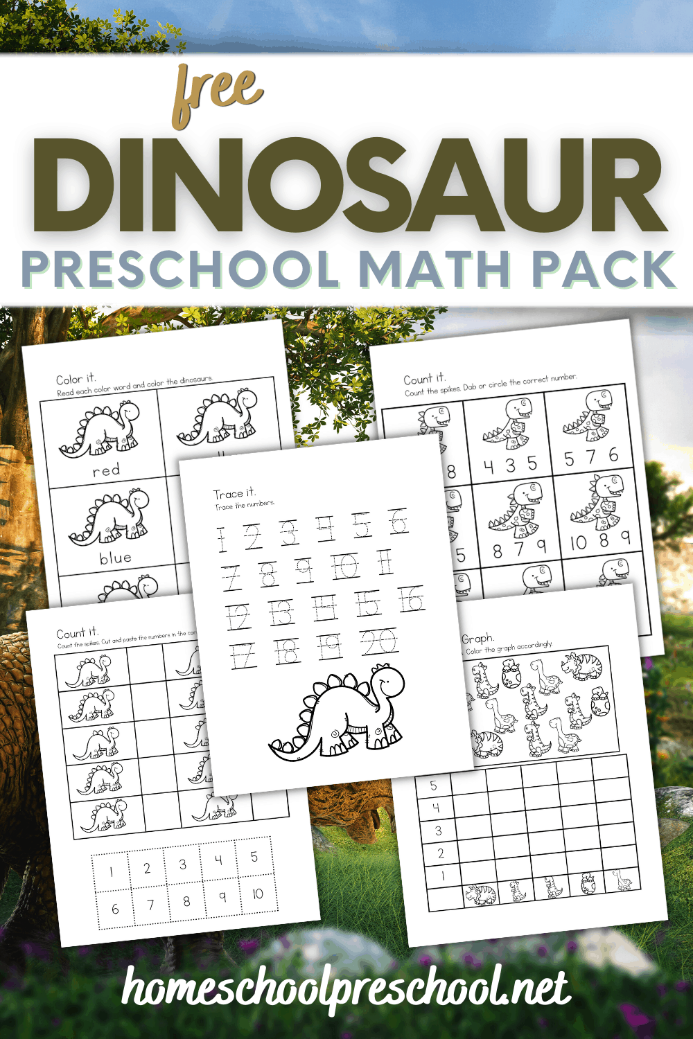 Dinosaur Preschool Math Activities Free Preschool Printables
