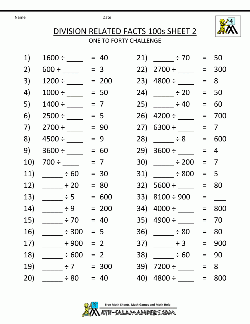 Dividing By Multiples Of 10 Worksheets Library