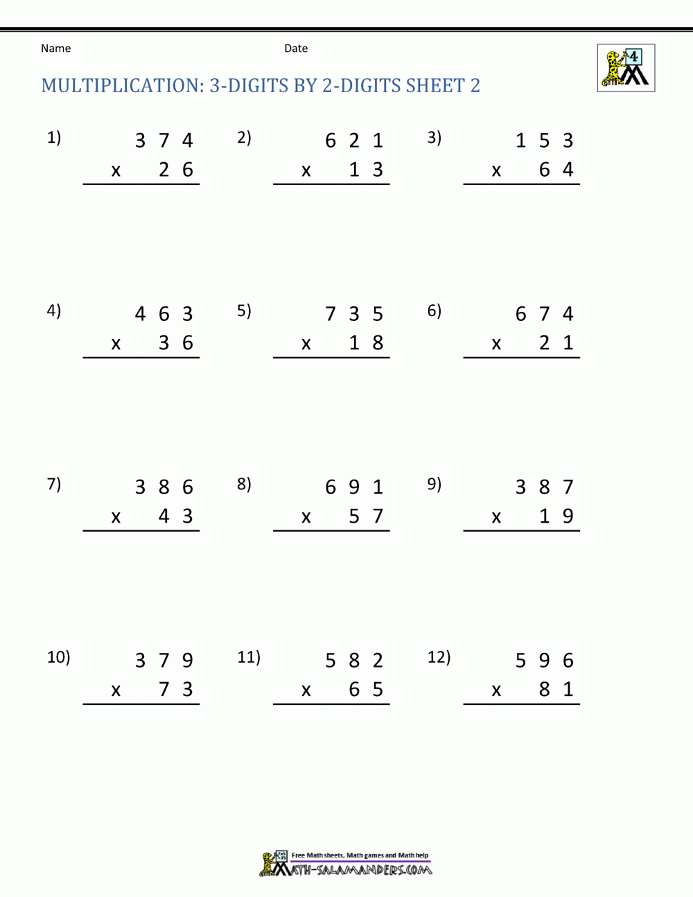 Double Digit Multiplication Worksheets 4th Grade Double Digit Multiplication Worksheets 4th Grade