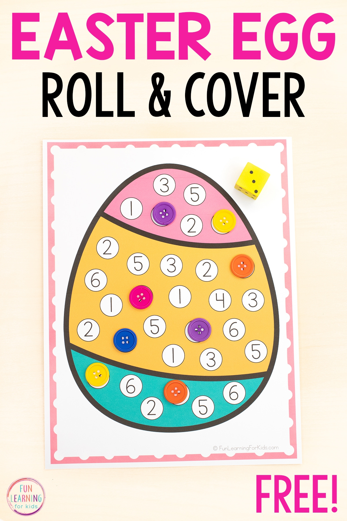 Easter Egg Roll And Cover The Number Free Printable