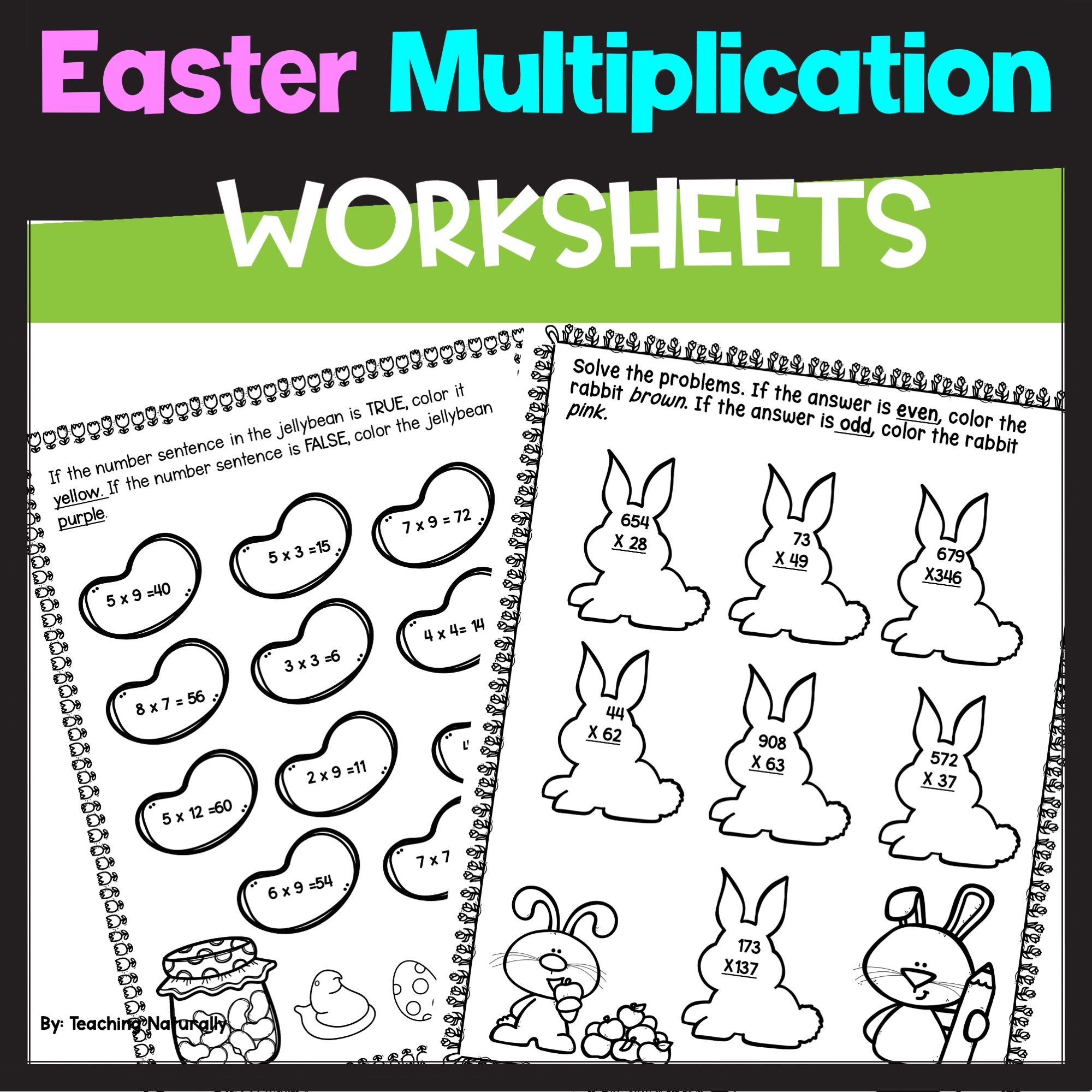 Easter Multiplication Practice Printable Worksheets No Prep Multiplication Fact Fluency Made By Teachers