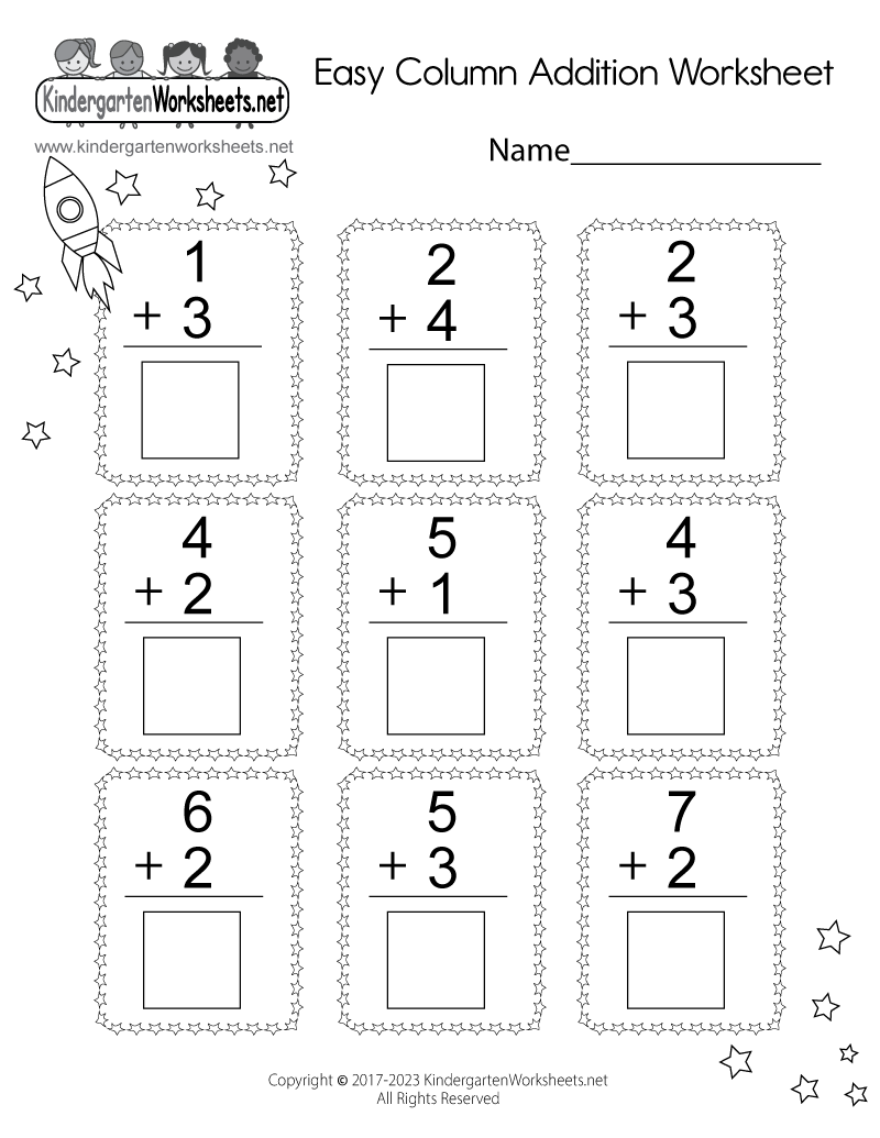 Simple Math For Kindergarten Worksheets