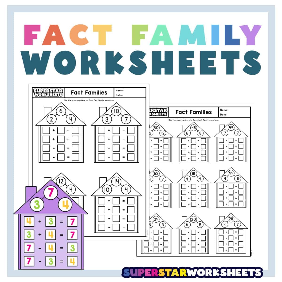 Fact Family Worksheets Superstar Worksheets Fact Family Worksheets Superstar Worksheets