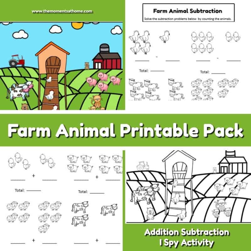 Farm Animal Addition And Subtraction Worksheets 