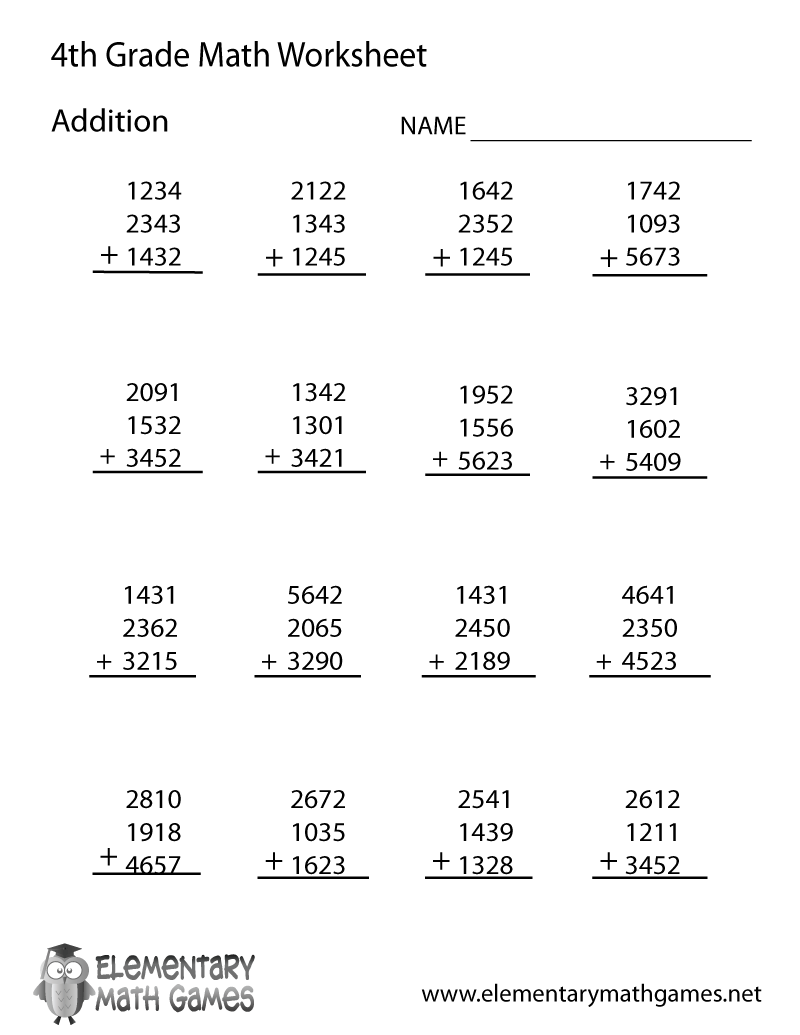 4th Grade Multiplication Worksheets Printable Free