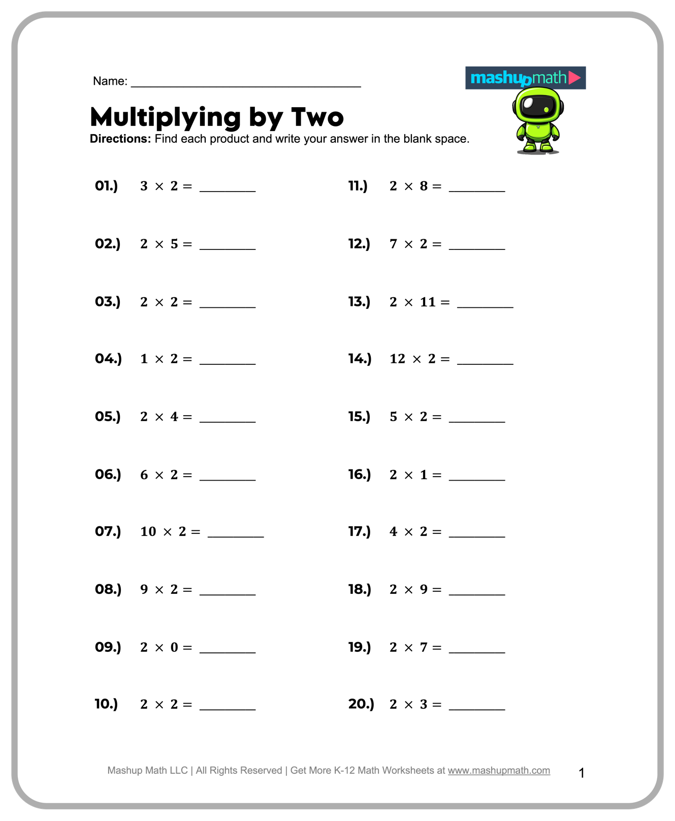Free Printable Second Grade Multiplication Worksheets Free Printable Second Grade Multiplication Worksheets