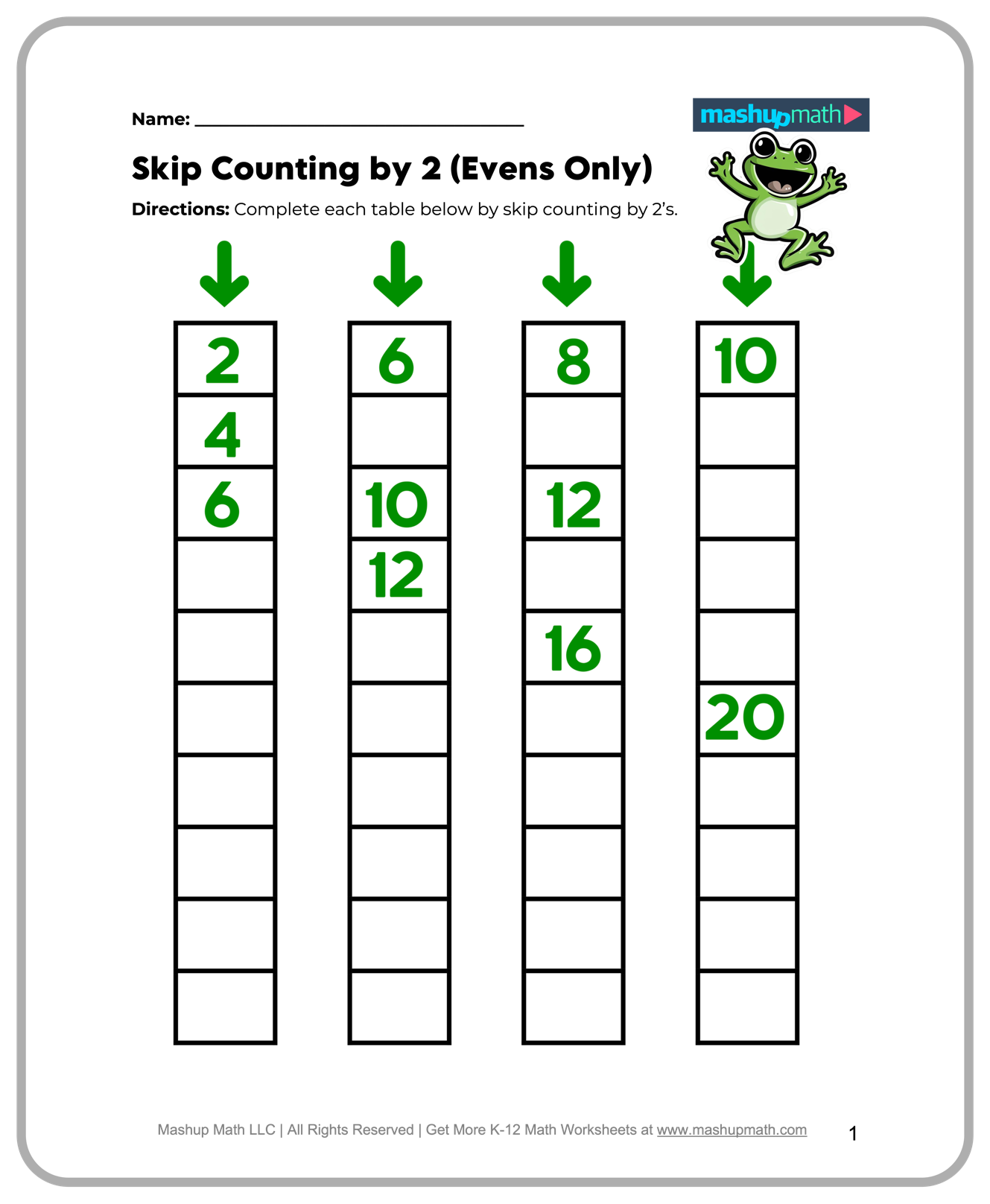 Free Printable 2nd Grade Math Worksheet