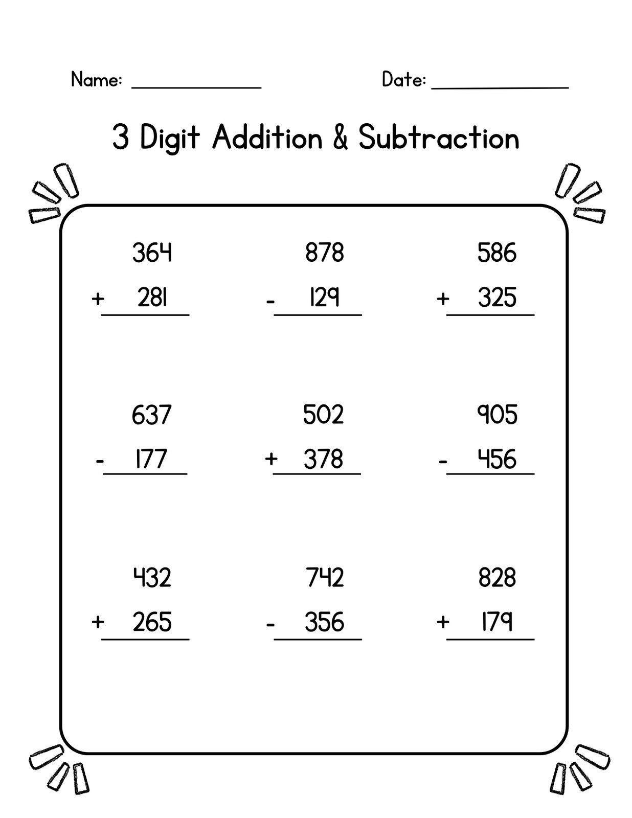 3rd Grade Free Printable Math Worksheets