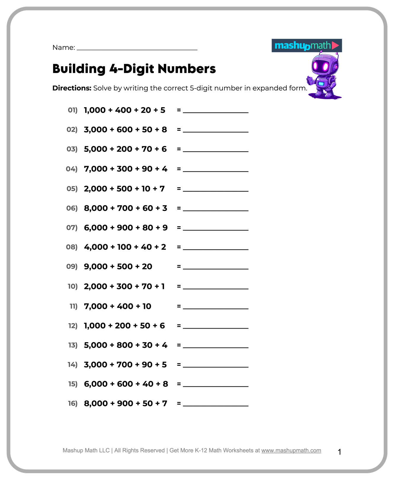 Free Printable 5th Grade Math Worksheets