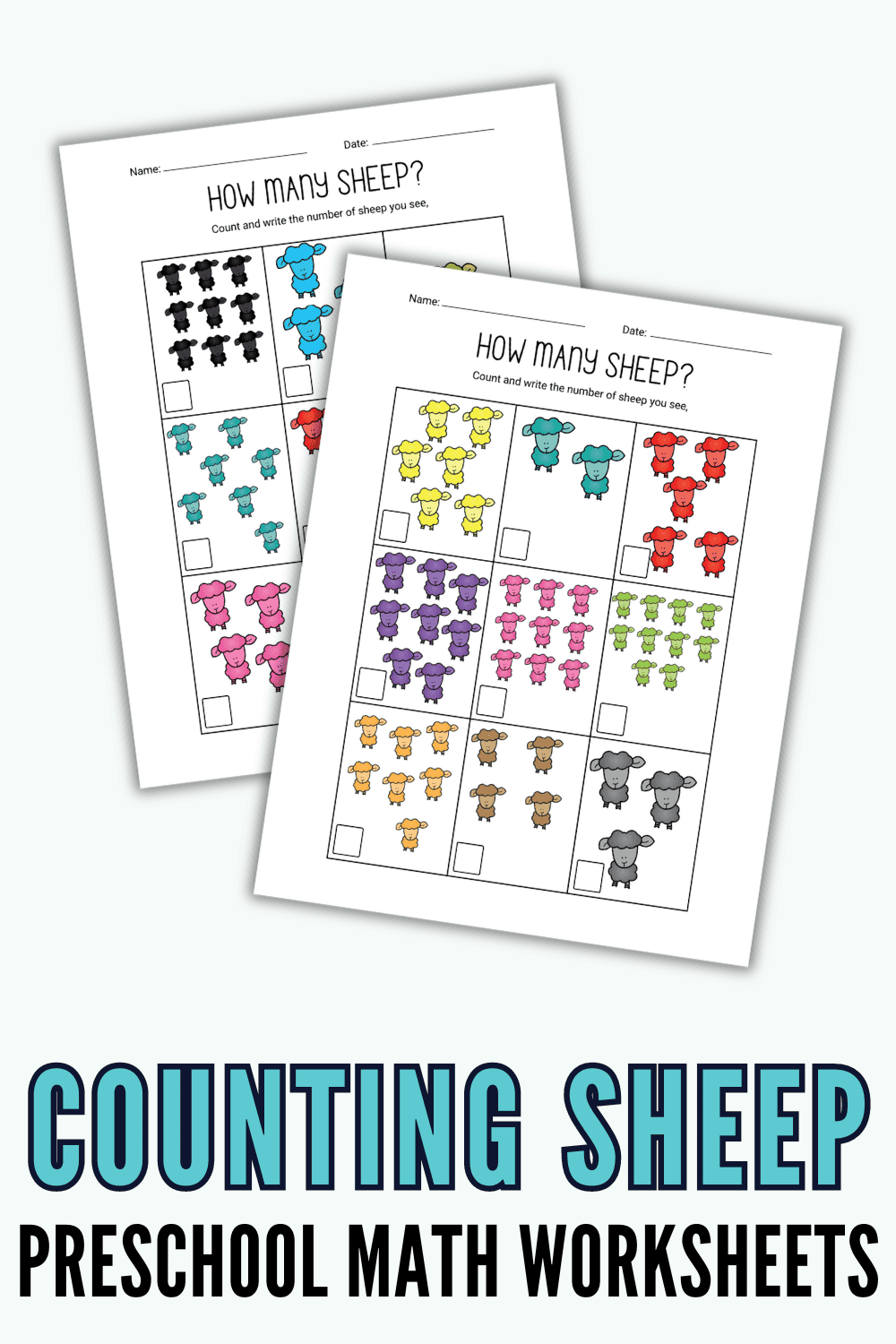 Preschool Sheeps Math Printable