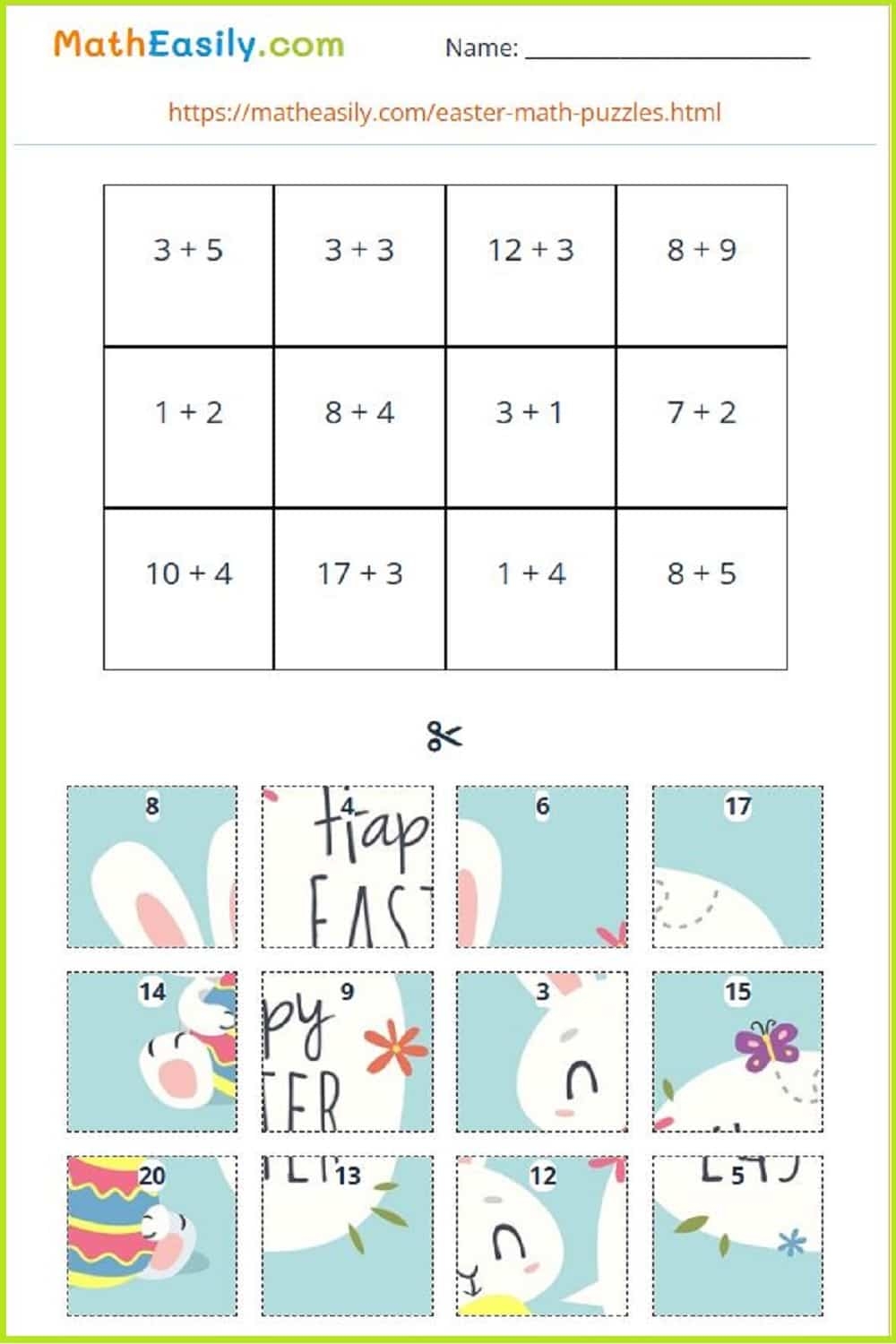 Easter Math Worksheets Free Printable